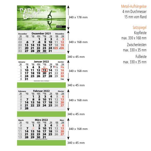 4-Monats Faltkalender ´Quatrus-Deluxe´