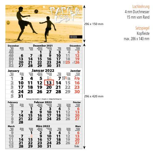 4-Monats DIN A3 Kalender ´Four Euro´
