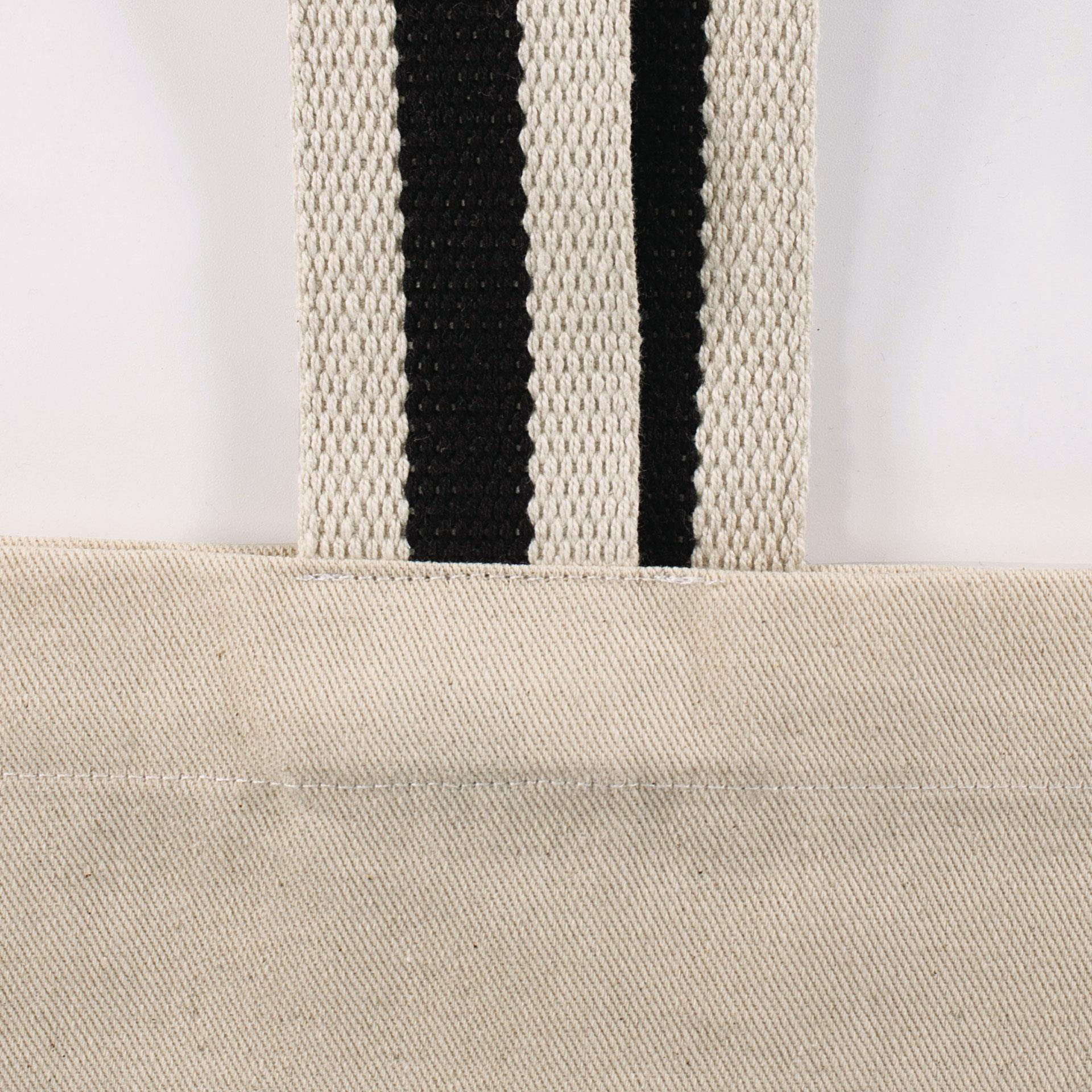 ANTWERPEN – Canvas-Tasche mit langen, zweifarbig gewebten Henkeln