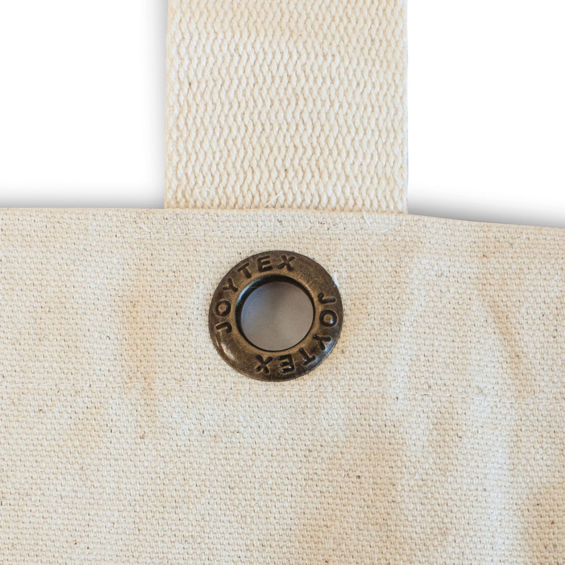SANTORINI – Canvas-Tasche mit Bodenfalte, kurzen Henkeln und Metallösen