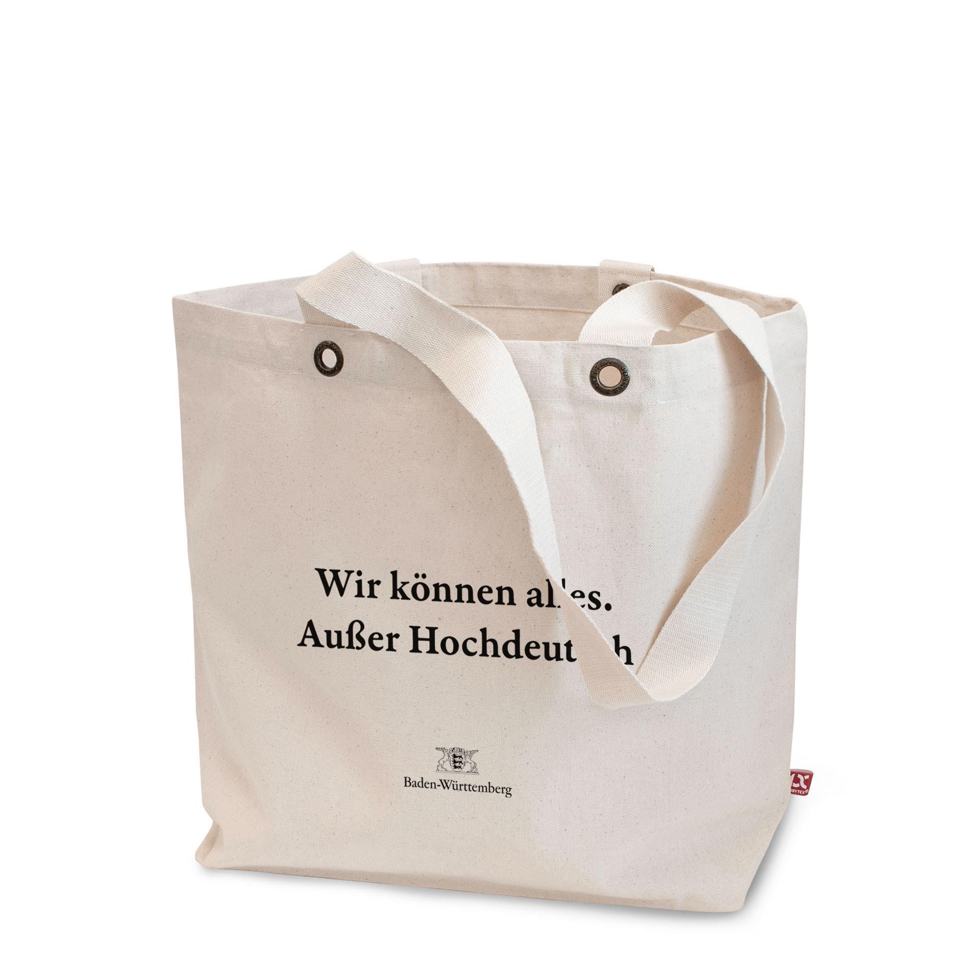LAGOS – Canvas-Tasche mit Bodenfalte, langen Henkeln und Metallösen