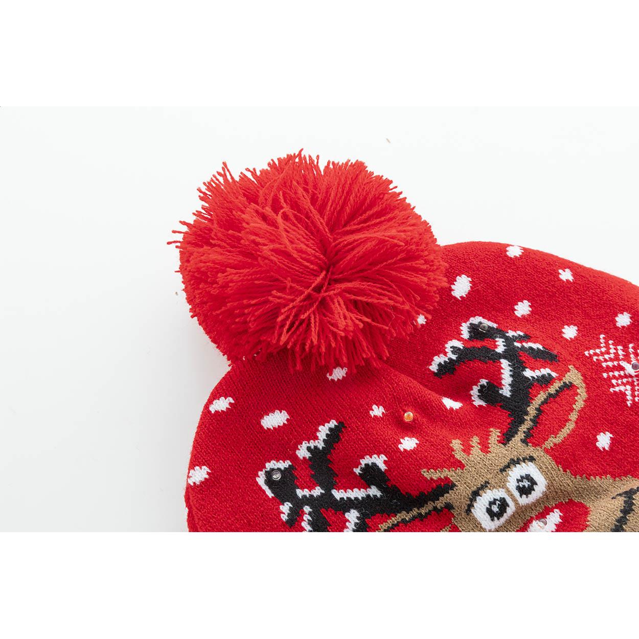 Weihnachts-LED-Wintermütze, Rentier