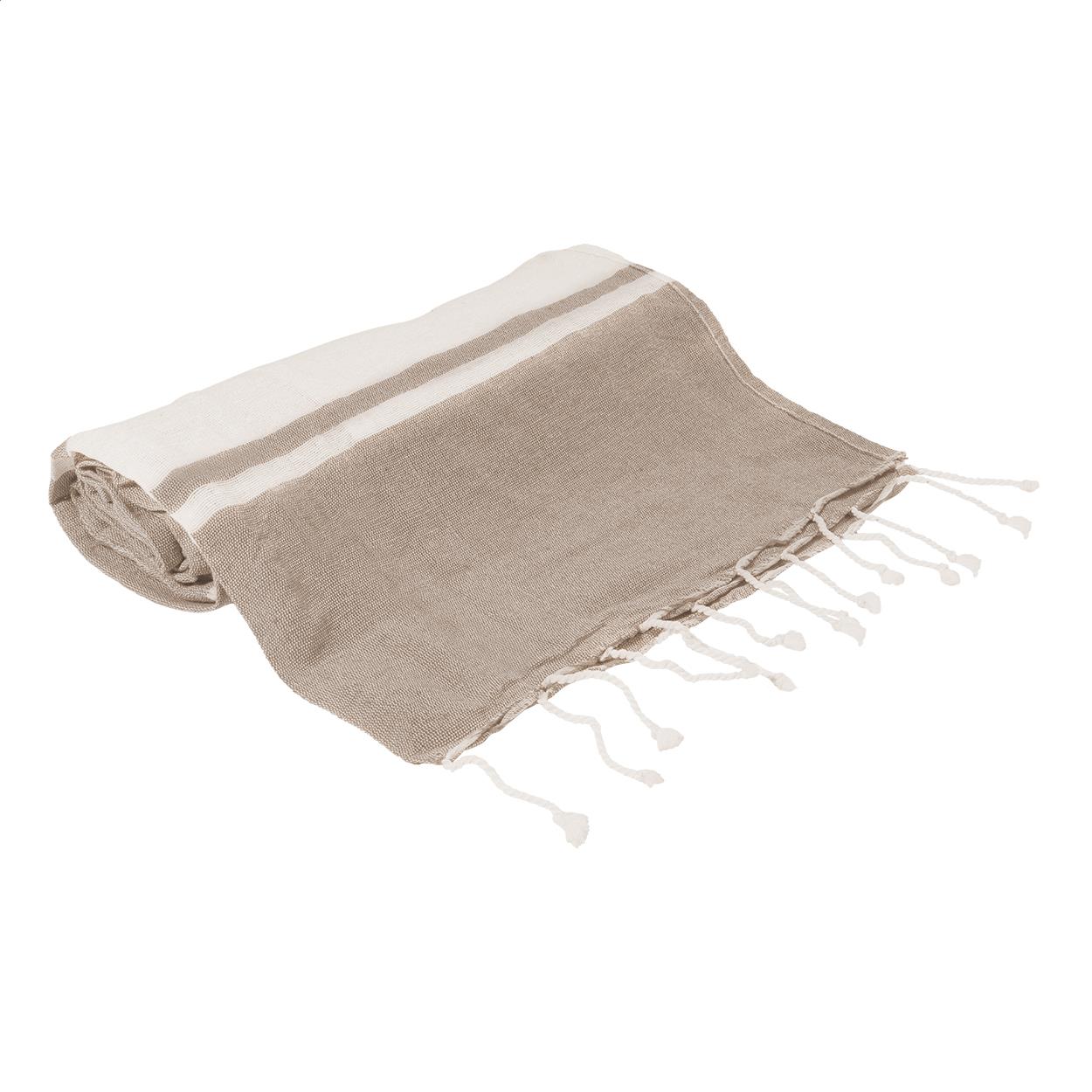 Strandtuch und Turnbeutel aus recycelter Baumwolle