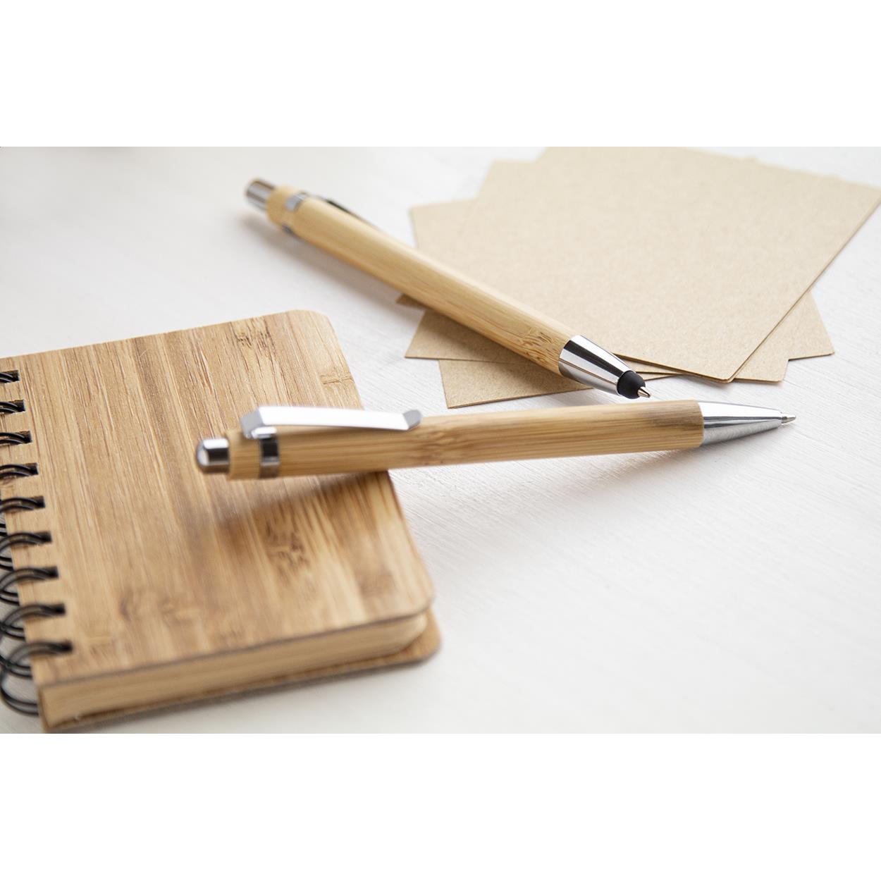 Touchpen mit Kugelschreiber aus Bambus
