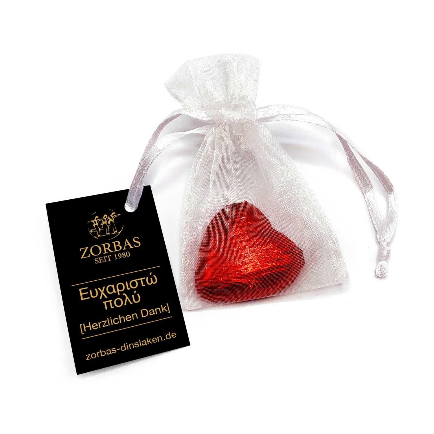 Organzasäckchen ´Single Heart´, mit Kärtchen