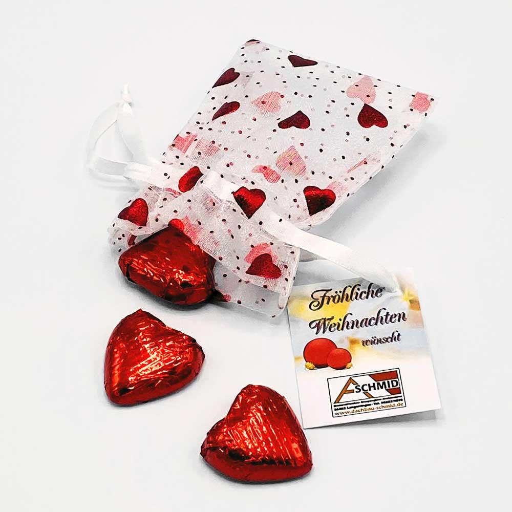 Organzasäckchen ´Heart´, mit Karte