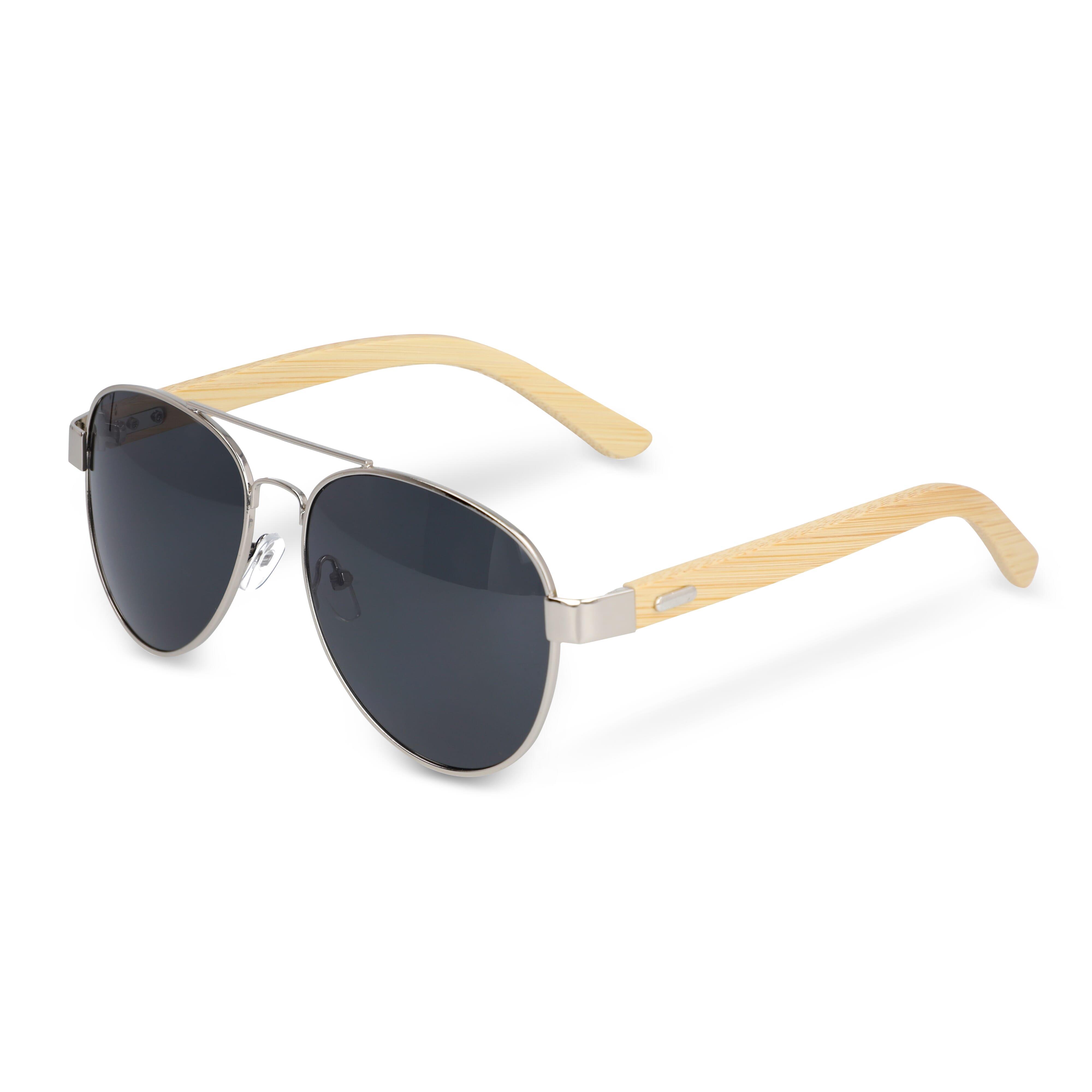 Piloten Sonnenbrille mit Bambus Bügeln