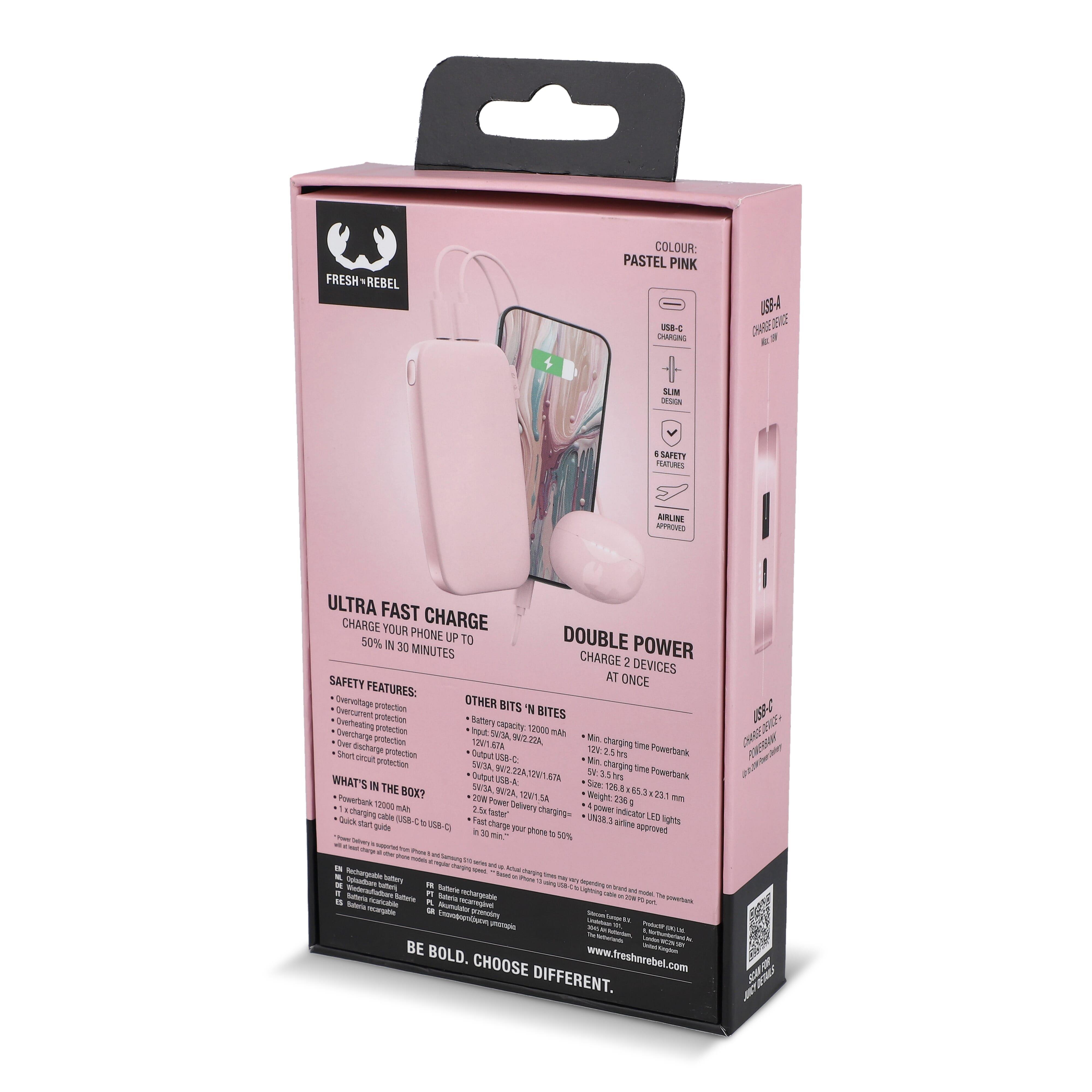 2PB12100 | Fresh ´n Rebel Powerbank 12000mAh USB-C Schnellladung 20W