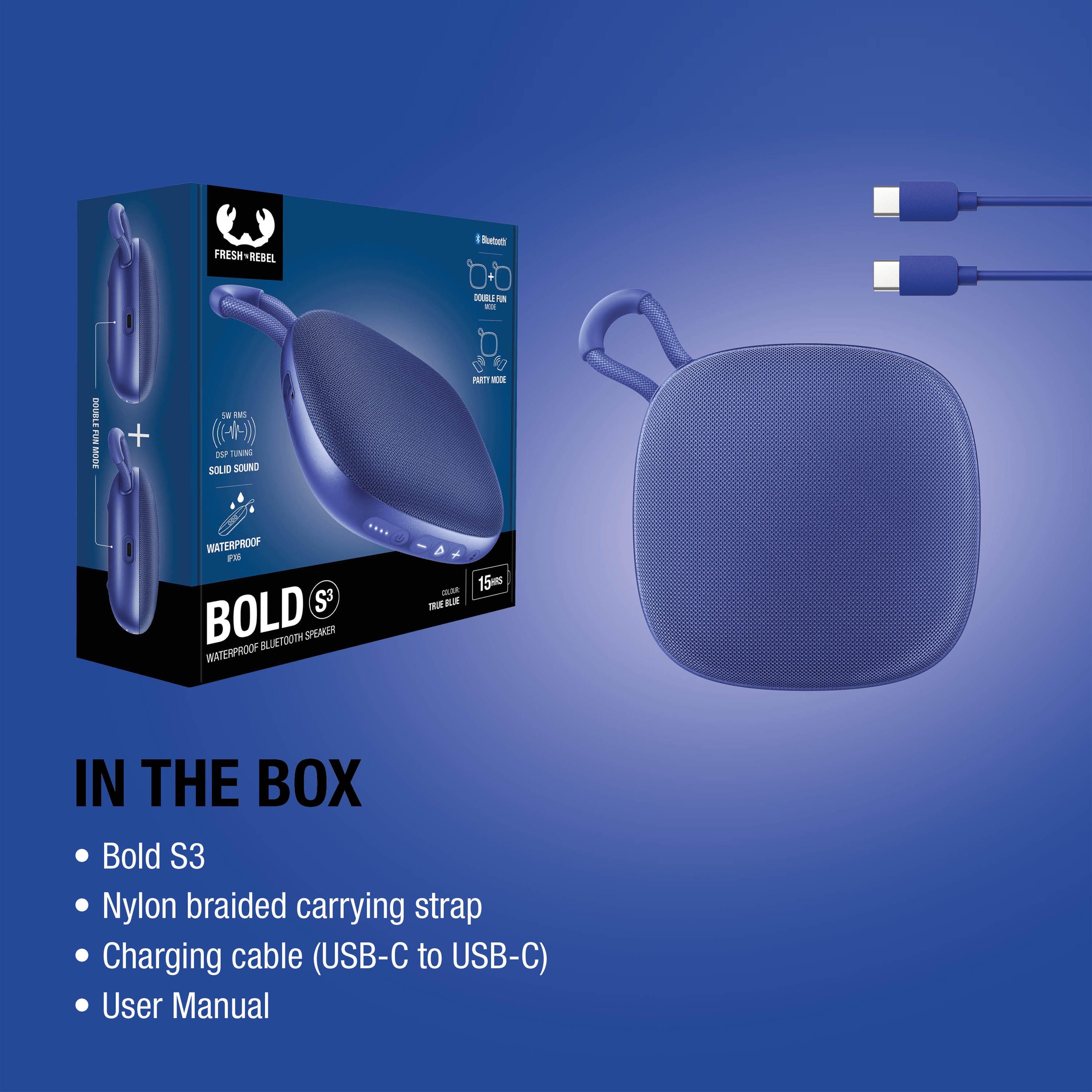 Fresh n Rebel Bold S3 wasserdichter Bluetooth-Lautsprecher