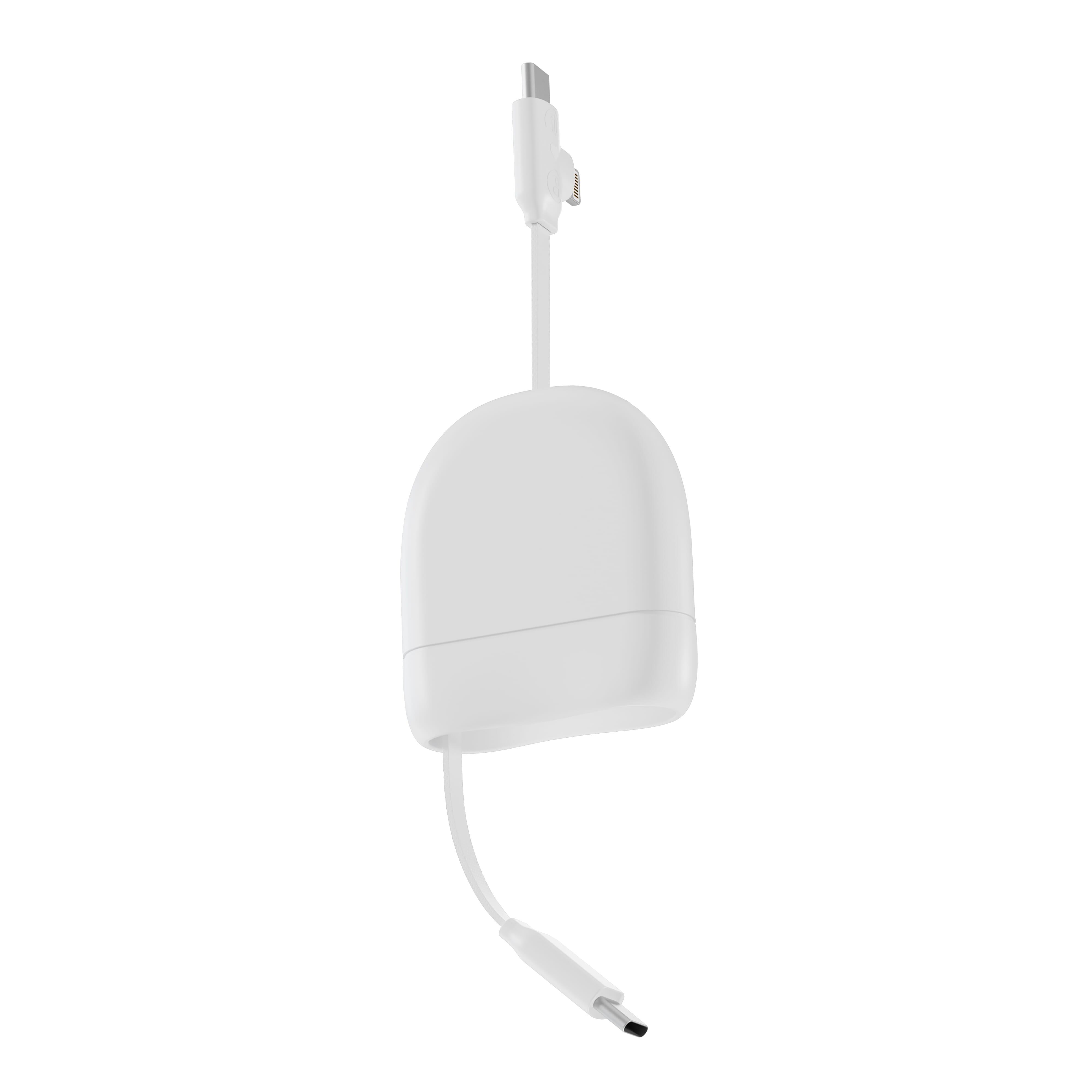 Xoopar ICE-R Einziehbares USB-C- und Lightning-Kabel 60 W 1 Meter