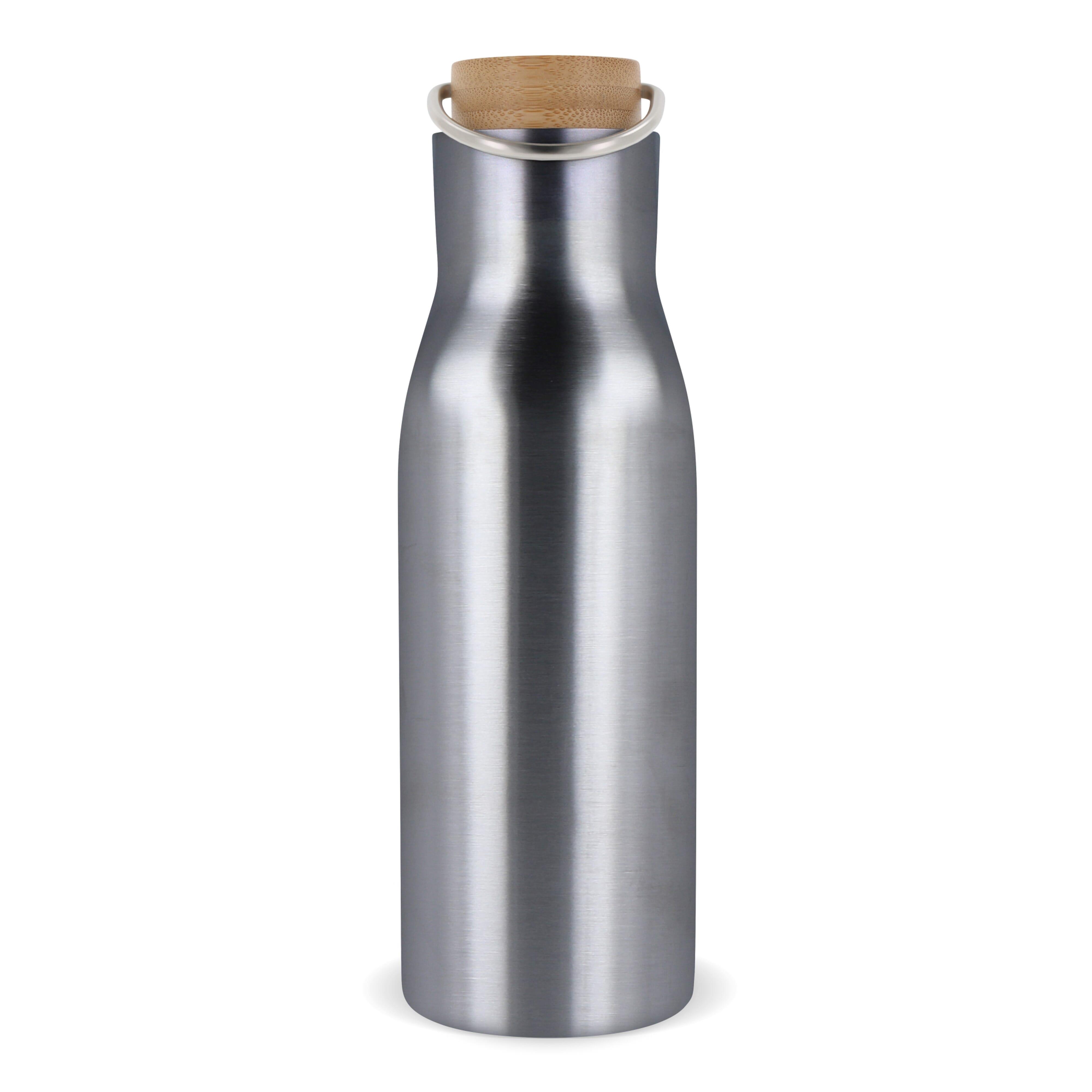 Isolier-Flasche mit Bambusdeckel, 500ml