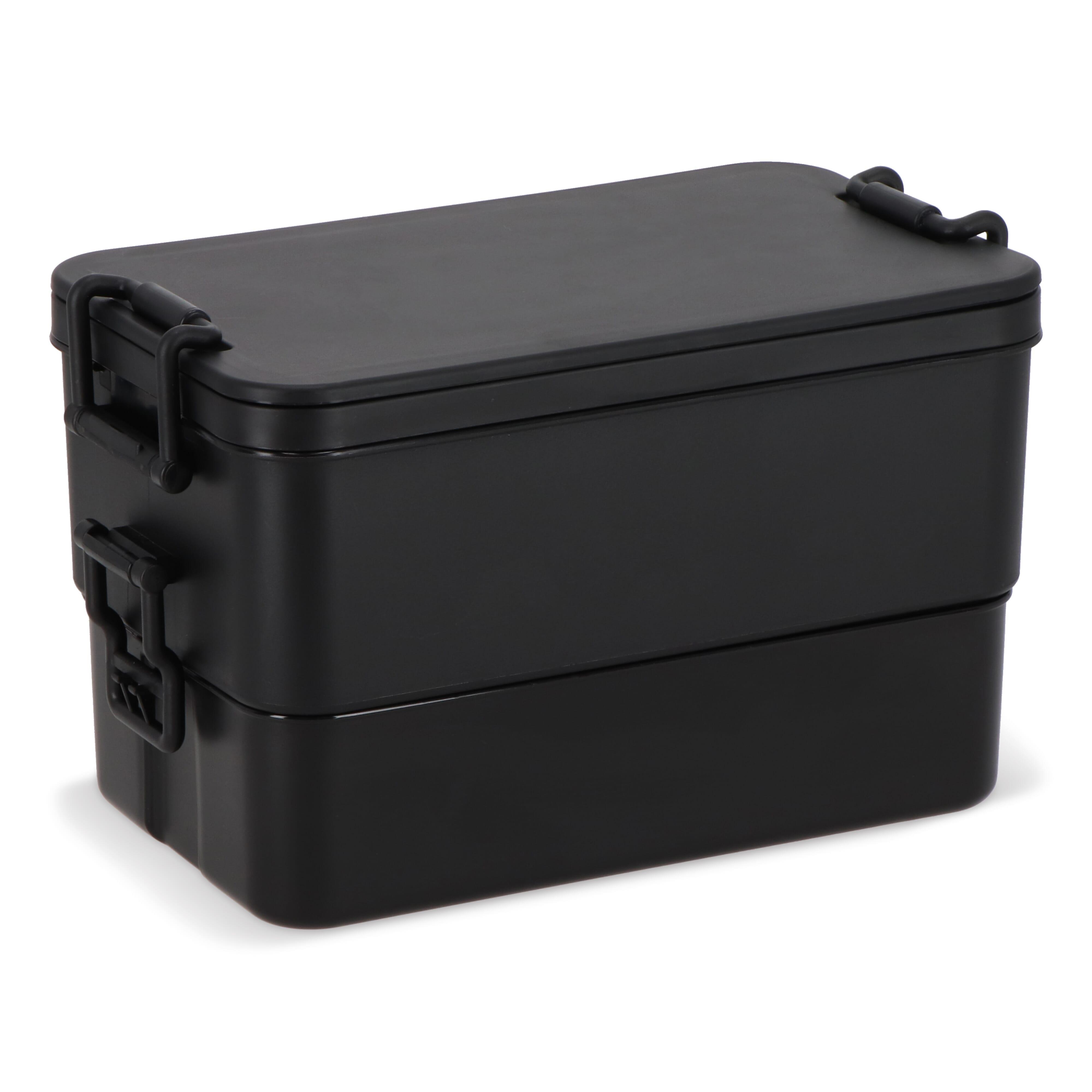 Doppelte Lunchbox mit Besteck