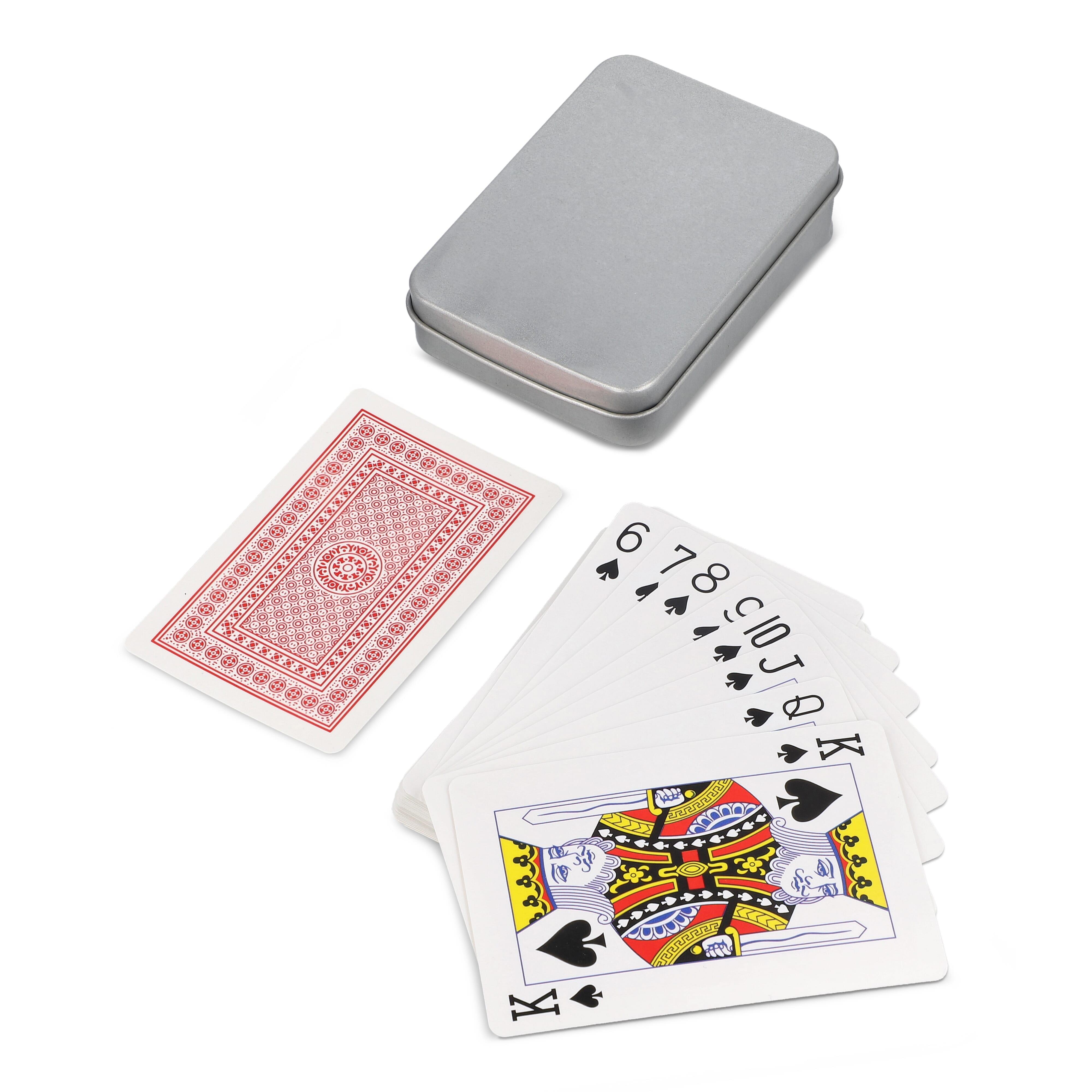 Spielkarten in Blechdose