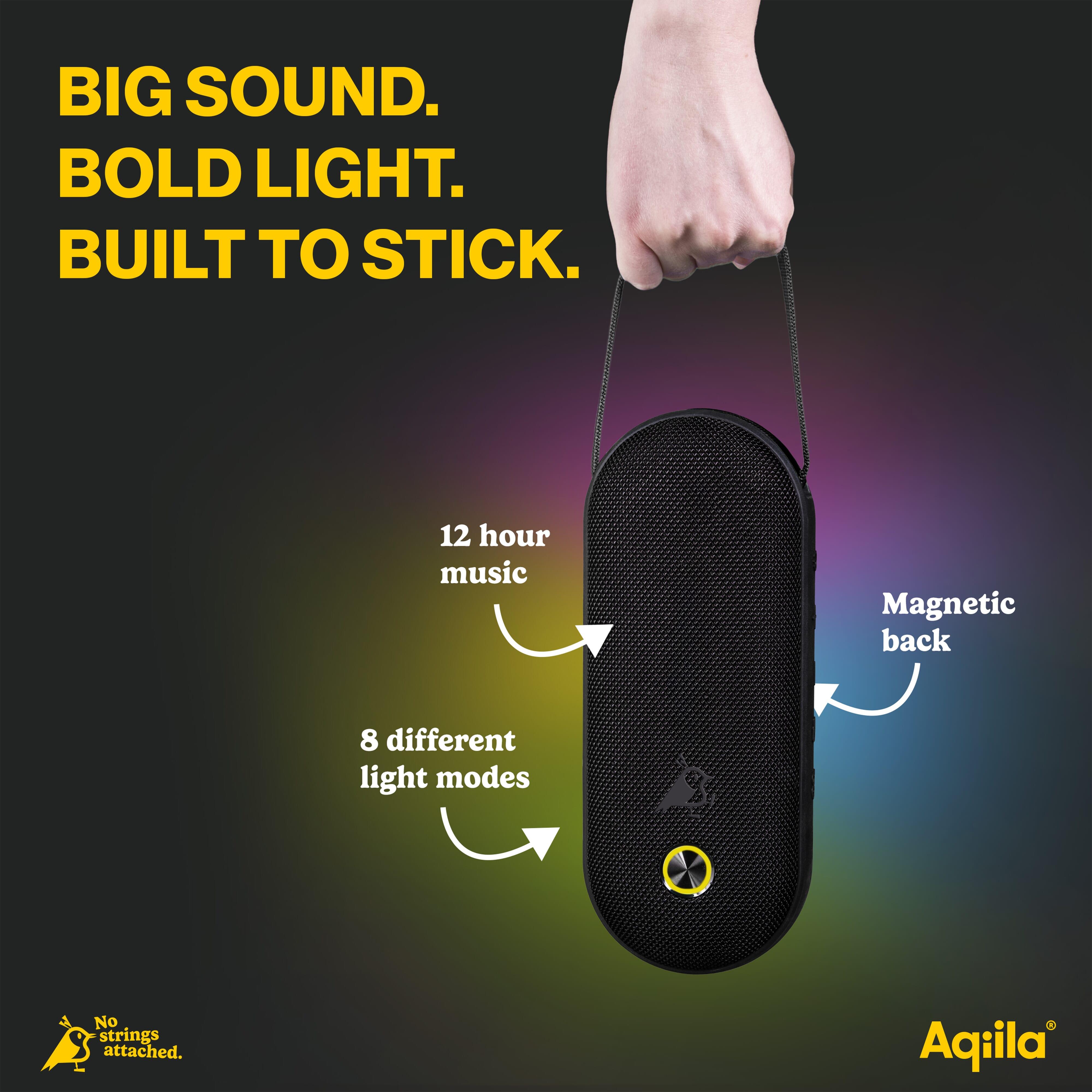 Aqiila Soundbird CM Bluetooth-Lautsprecher 30 W mit RGB-Beleuchtung