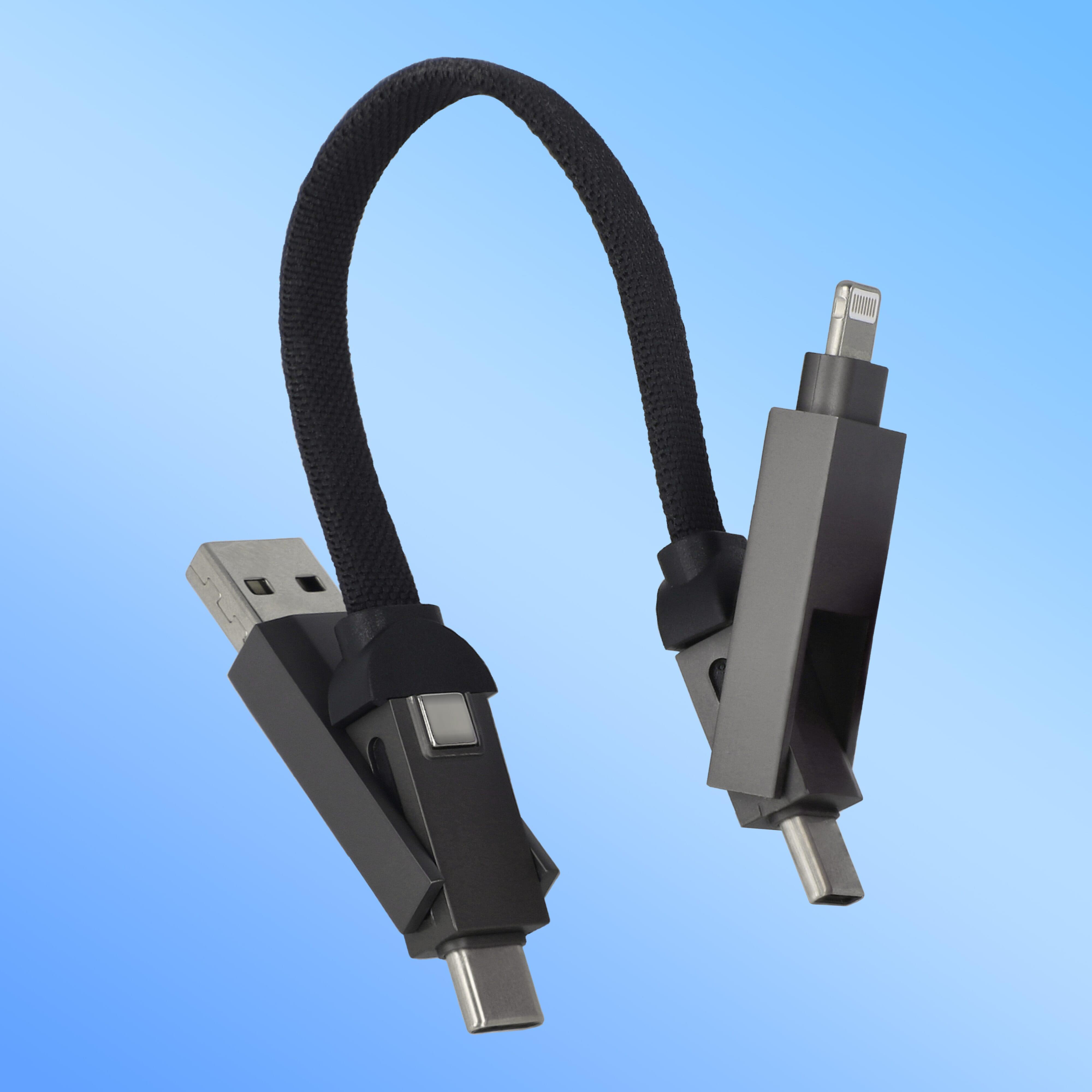 Multifunktionales 4-in-1 Kabel Schlüsselanhänger Größe 60 W
