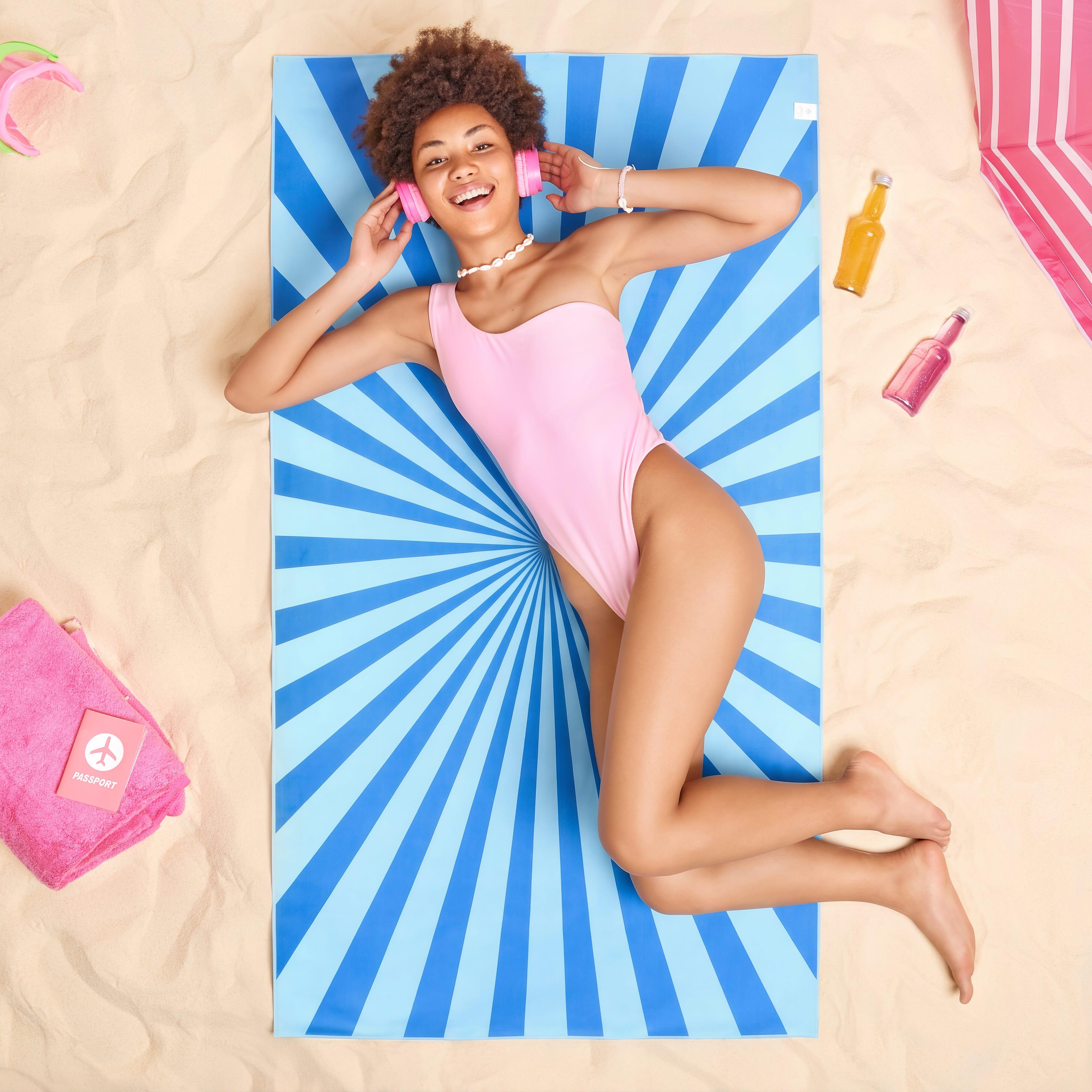 R-PET-Schnelltrocknungs-Strandtuch 100 × 180 cm, Sublimationsdruck