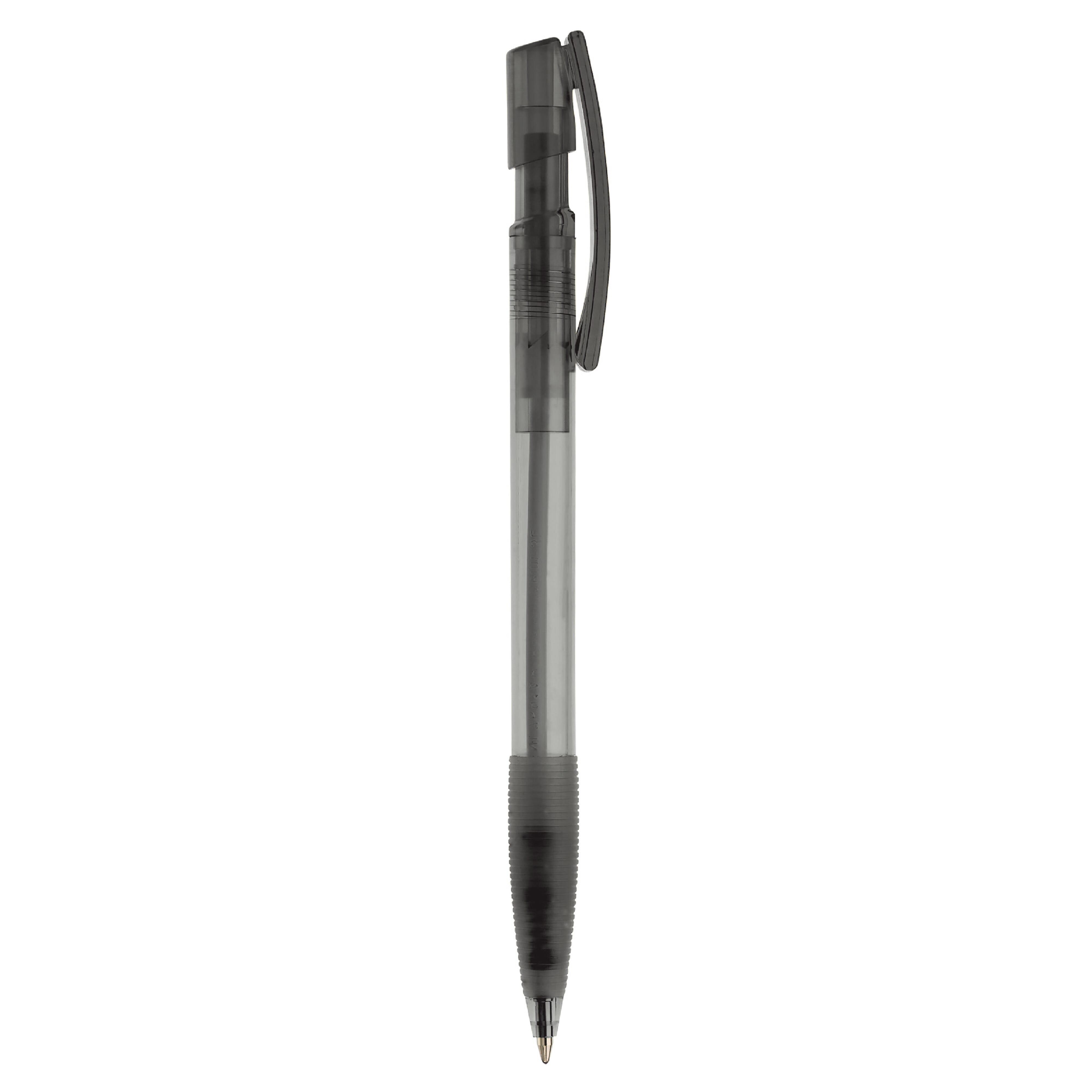 Kugelschreiber Nash Transparent mit Gummigriff