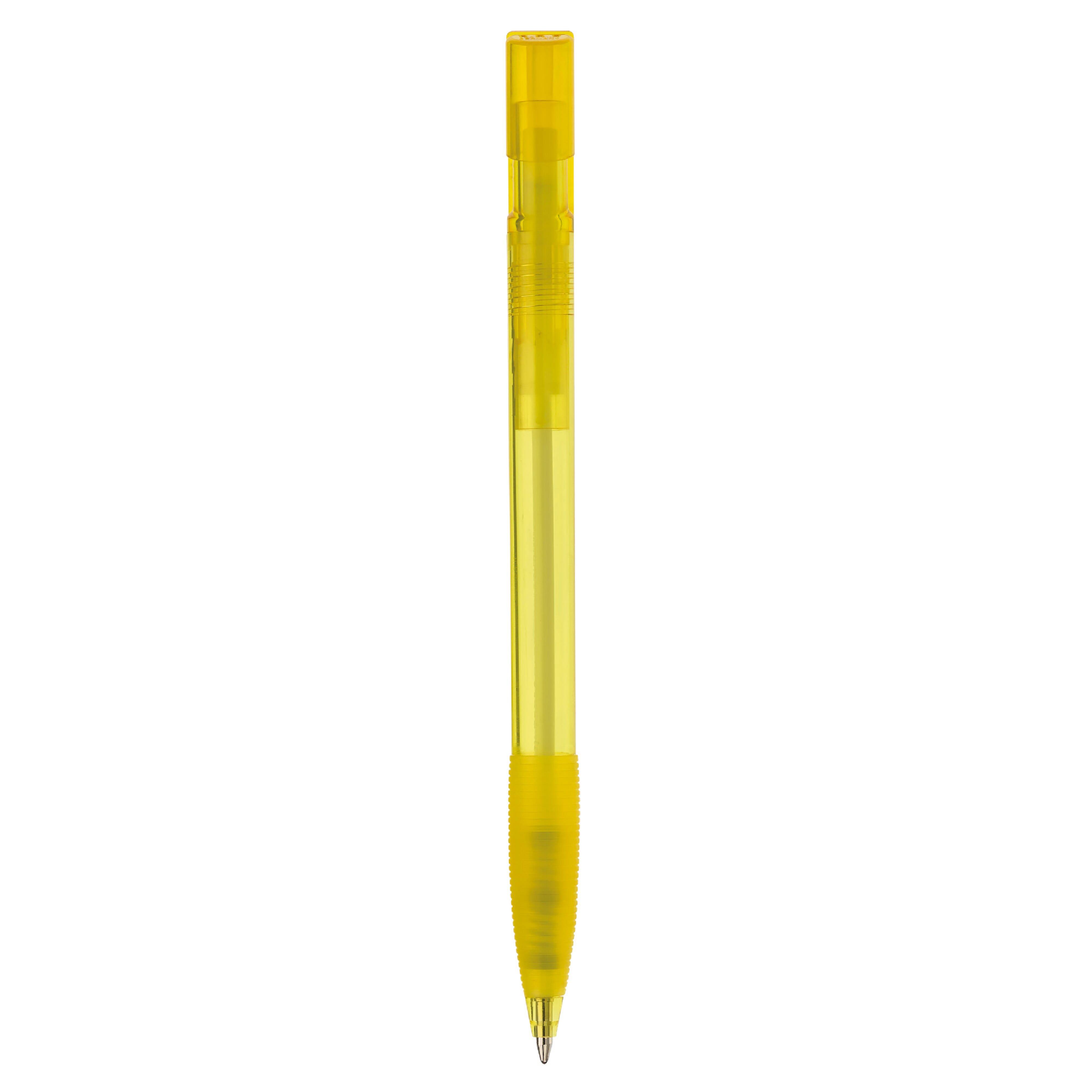 Kugelschreiber Nash Transparent mit Gummigriff