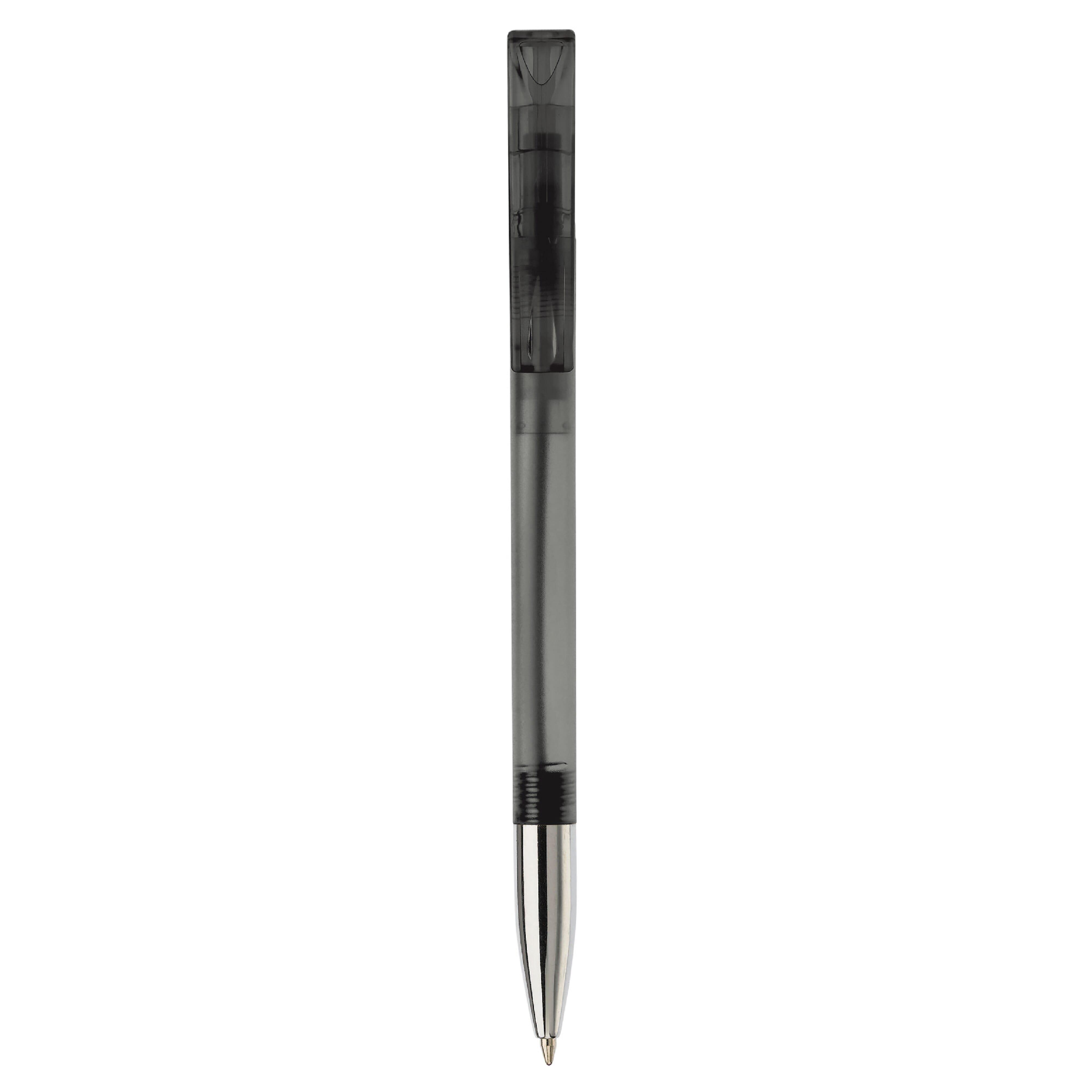 Kugelschreiber Nash Transparent mit Metallspitze