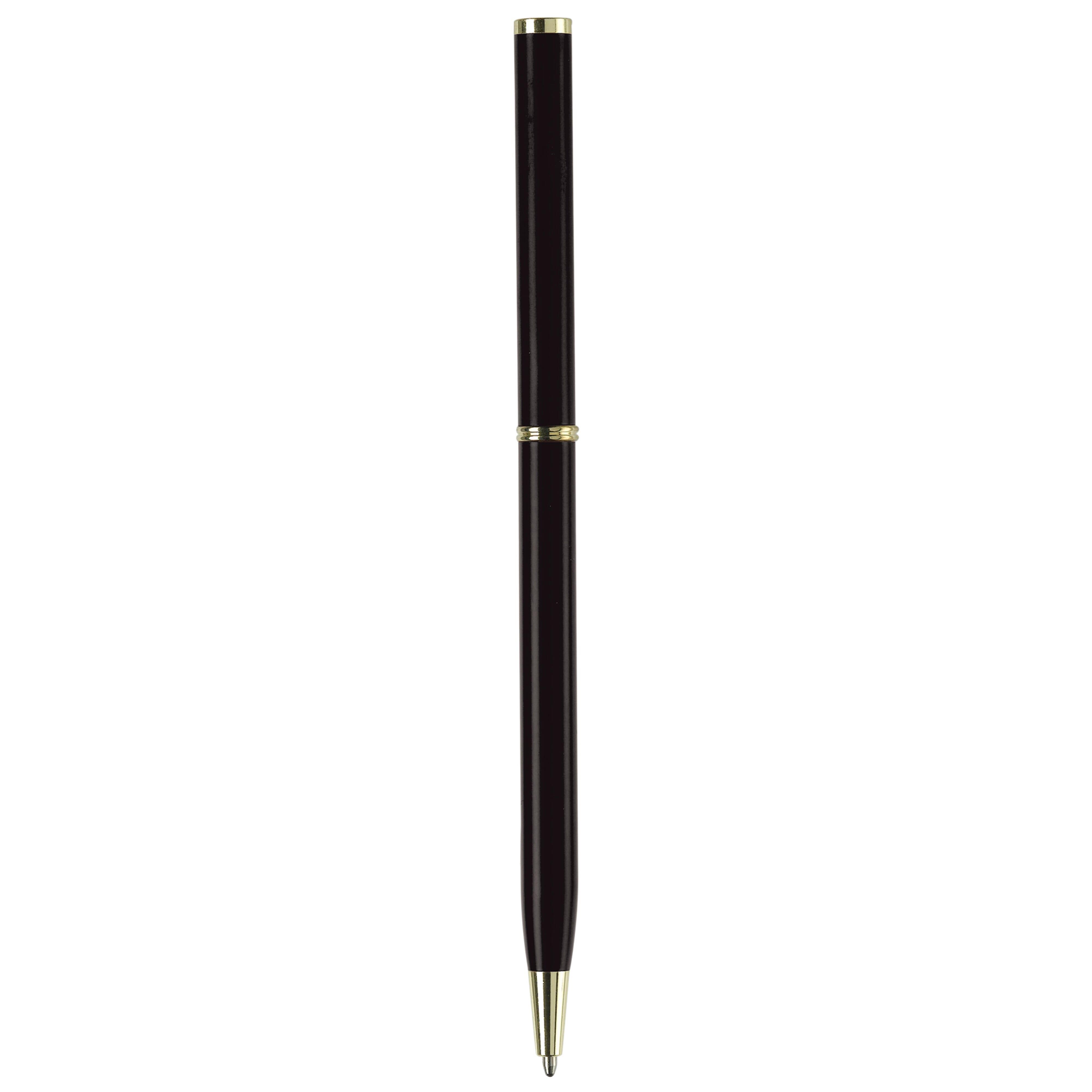 Metallkugelschreiber Slim mit Gold Applikation