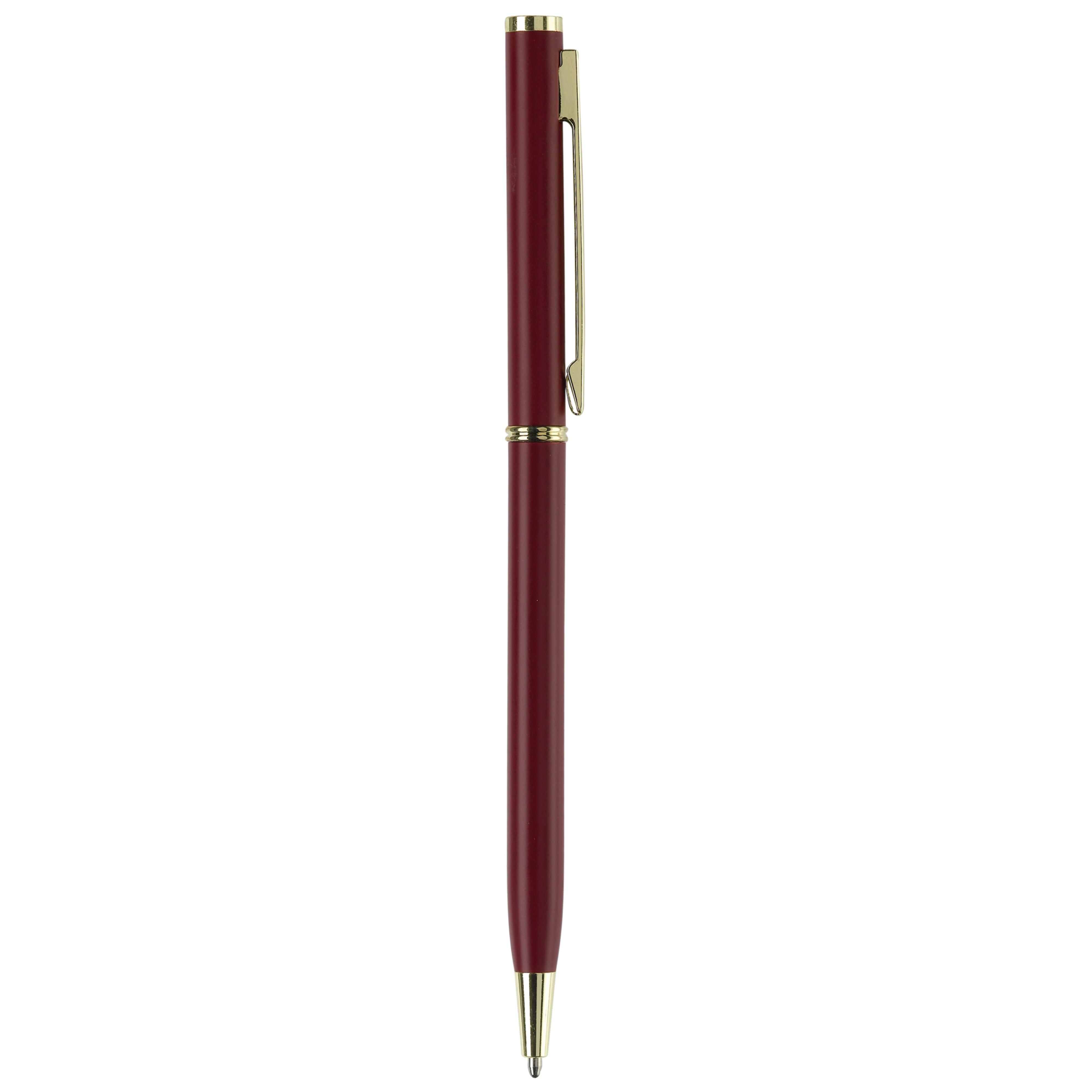 Metallkugelschreiber Slim mit Gold Applikation