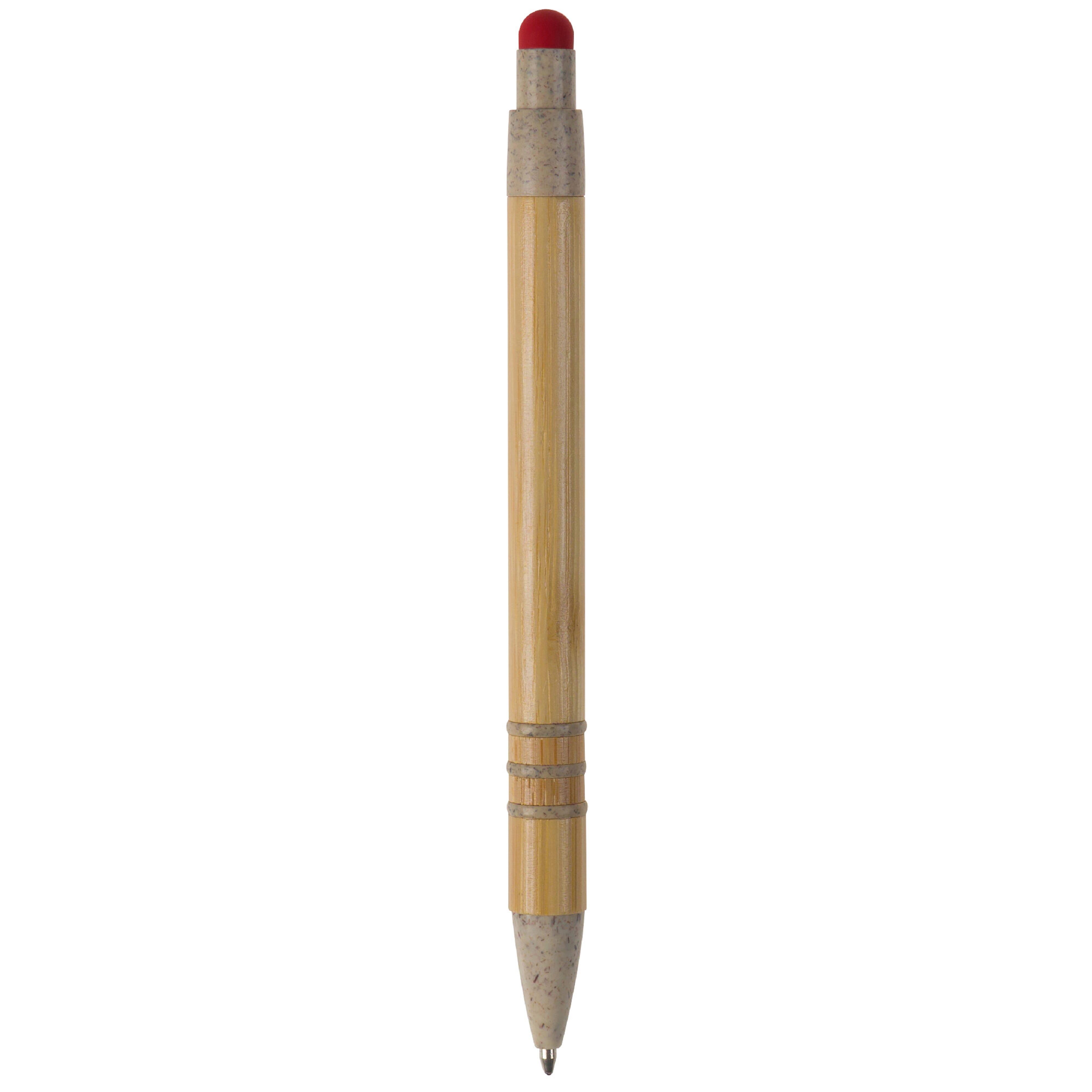 Kugelschreiber Bambus mit Touchpen und Weizenstroh Elementen