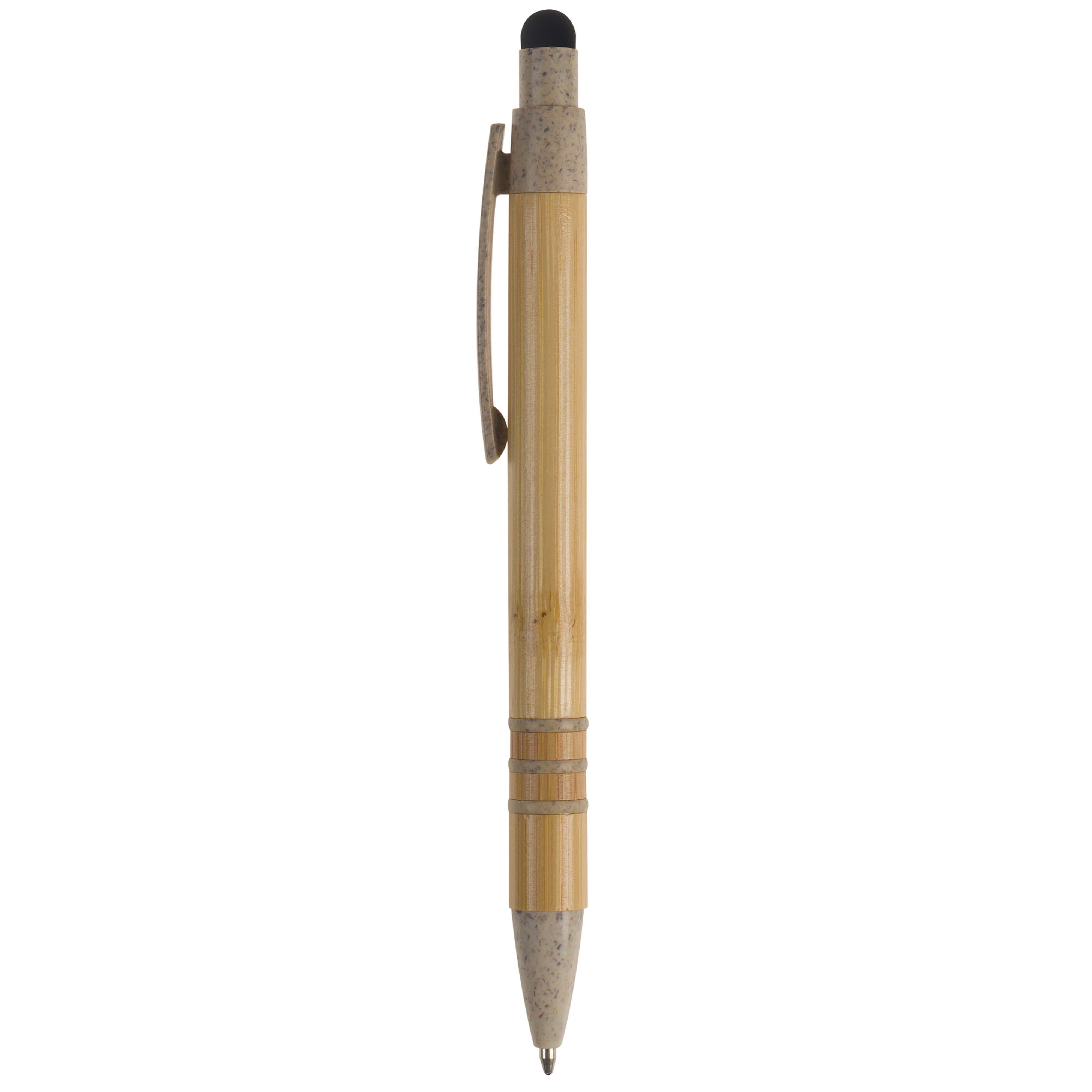 Kugelschreiber Bambus mit Touchpen und Weizenstroh Elementen