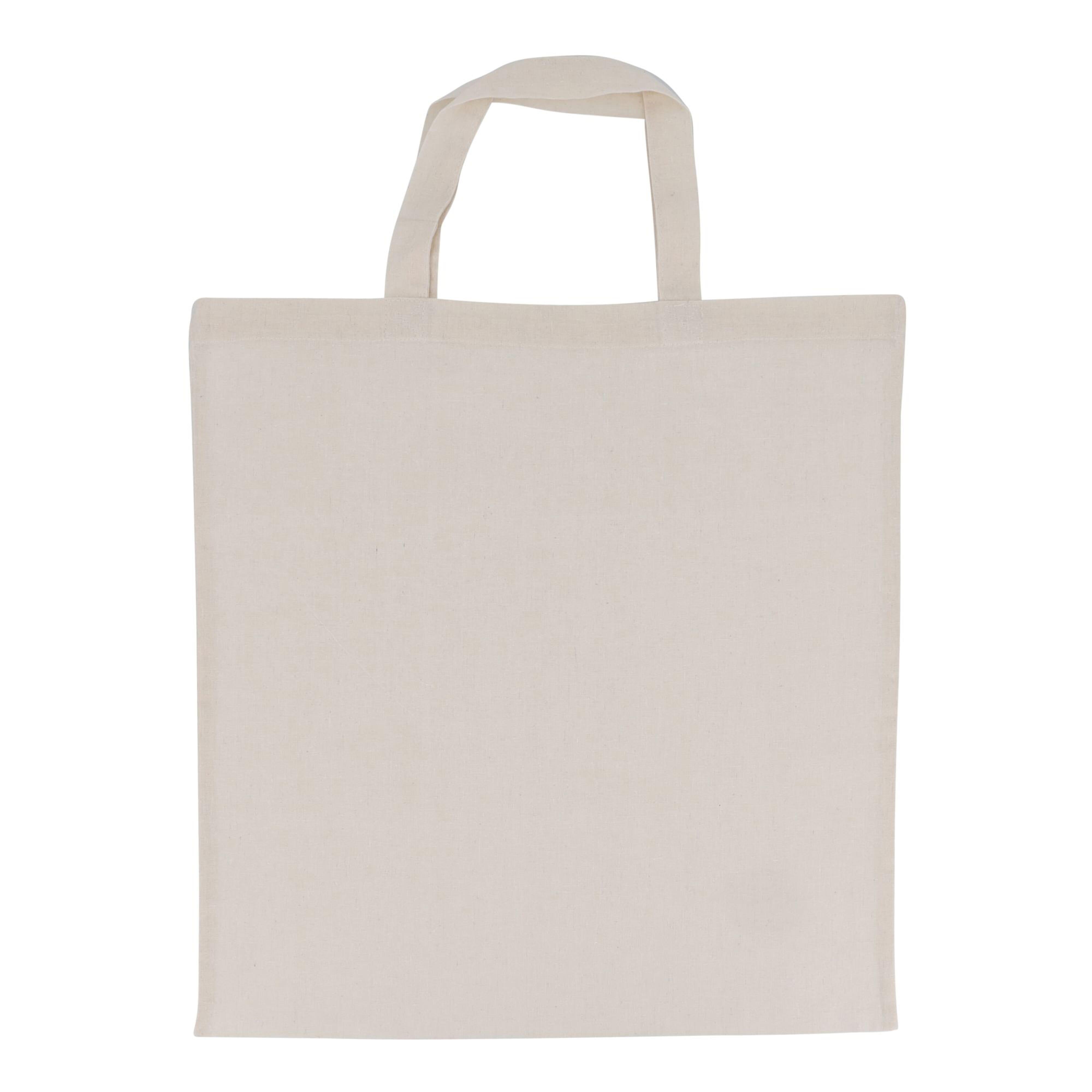 Tragetasche aus Baumwolle OEKO-TEX® 140g/m² 38x42cm kurze Henkel
