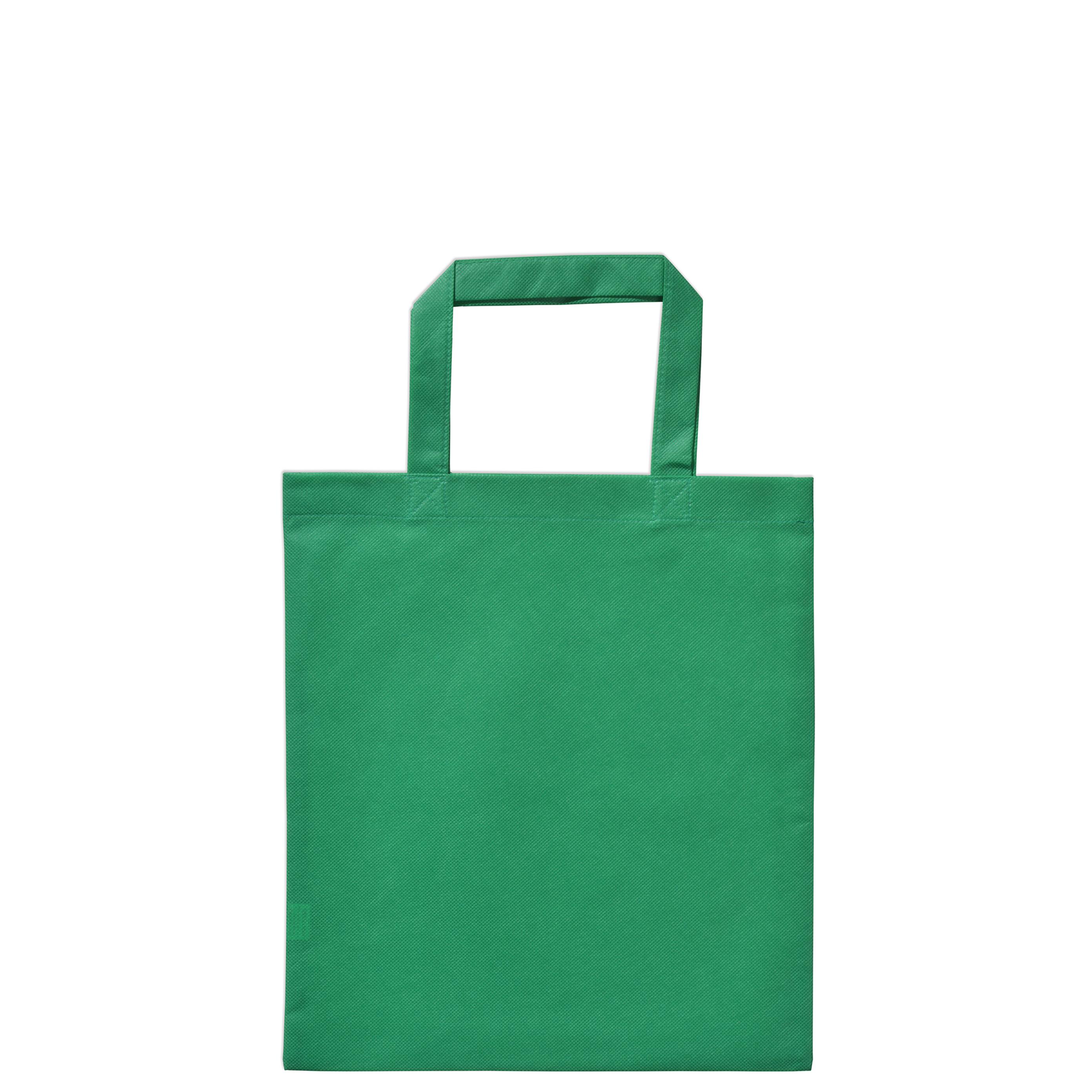 Vliestasche grün, 2 kurze Henkel