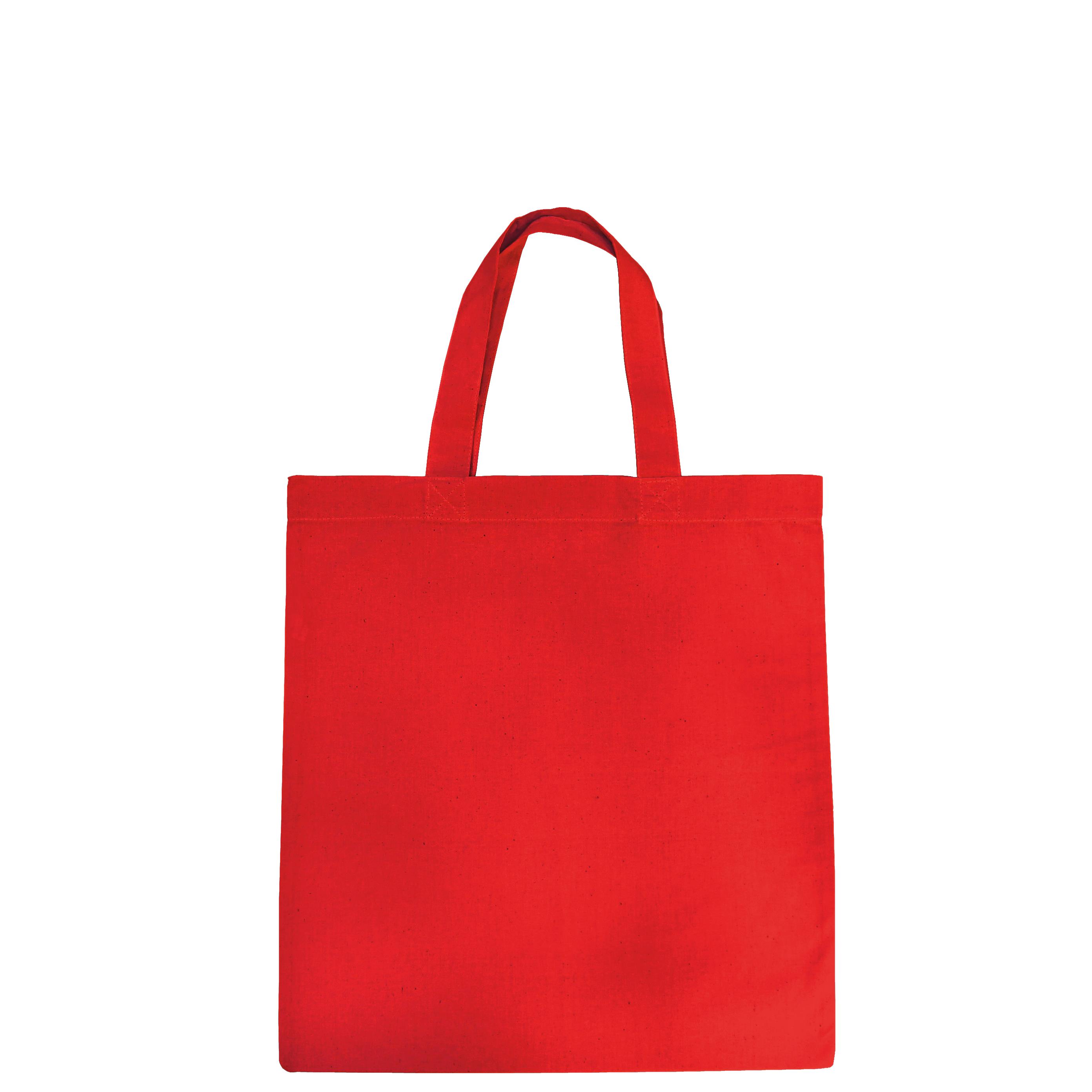 Baumwolltasche rot, 2 kurze Henkel