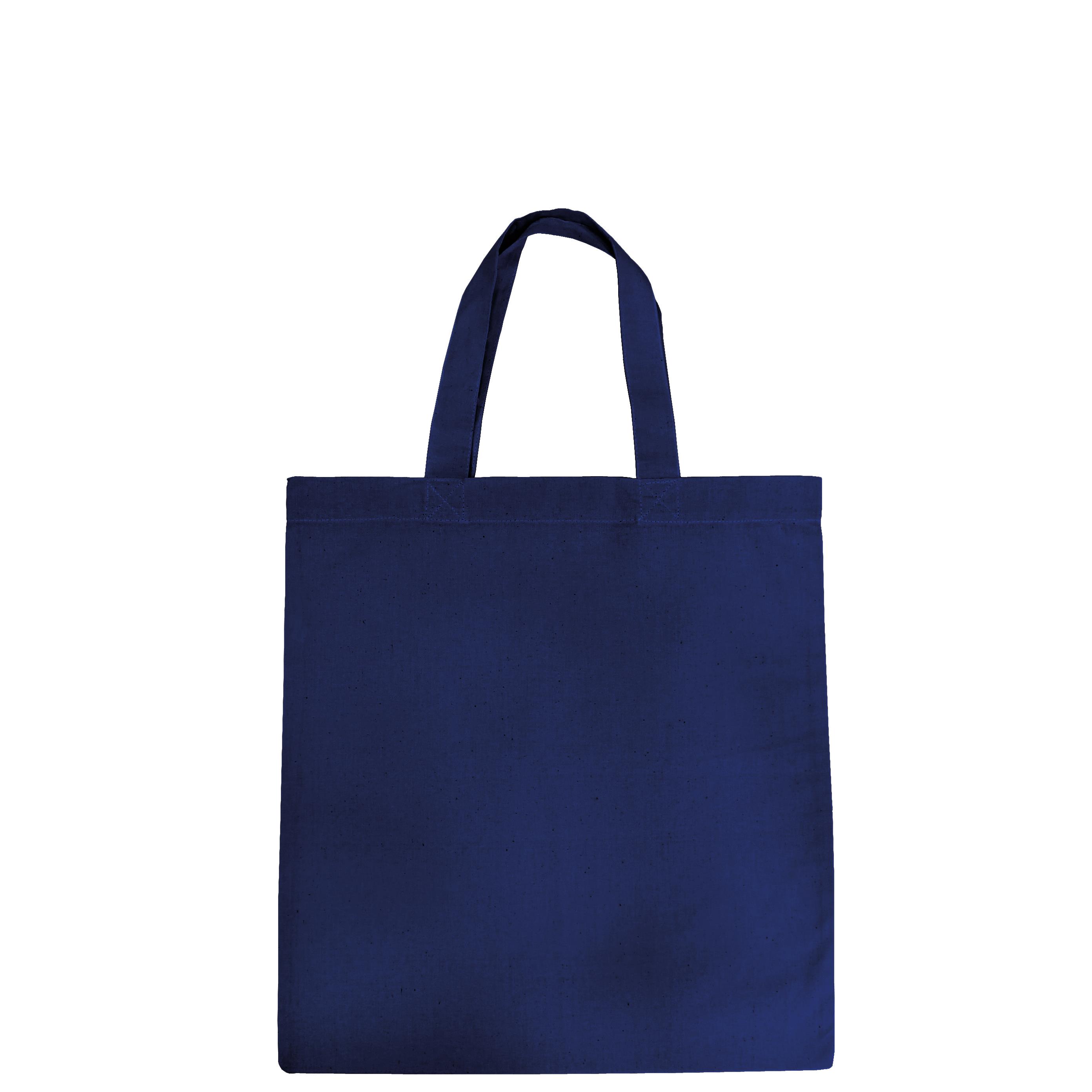 Baumwolltasche navyblau, 2 kurze Henkel