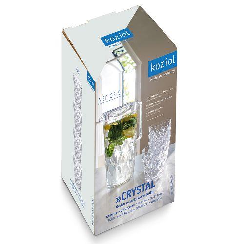 CRYSTAL Kanne 1,6l mit 4 Becher 250ml