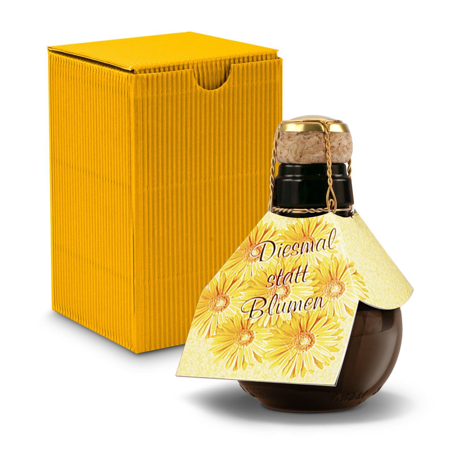 Origineller Sekt Diesmal statt Blumen - im Geschenkkarton, 125 ml