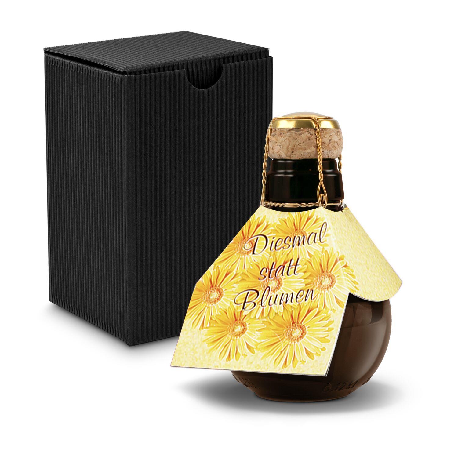 Origineller Sekt Diesmal statt Blumen - im Geschenkkarton, 125 ml