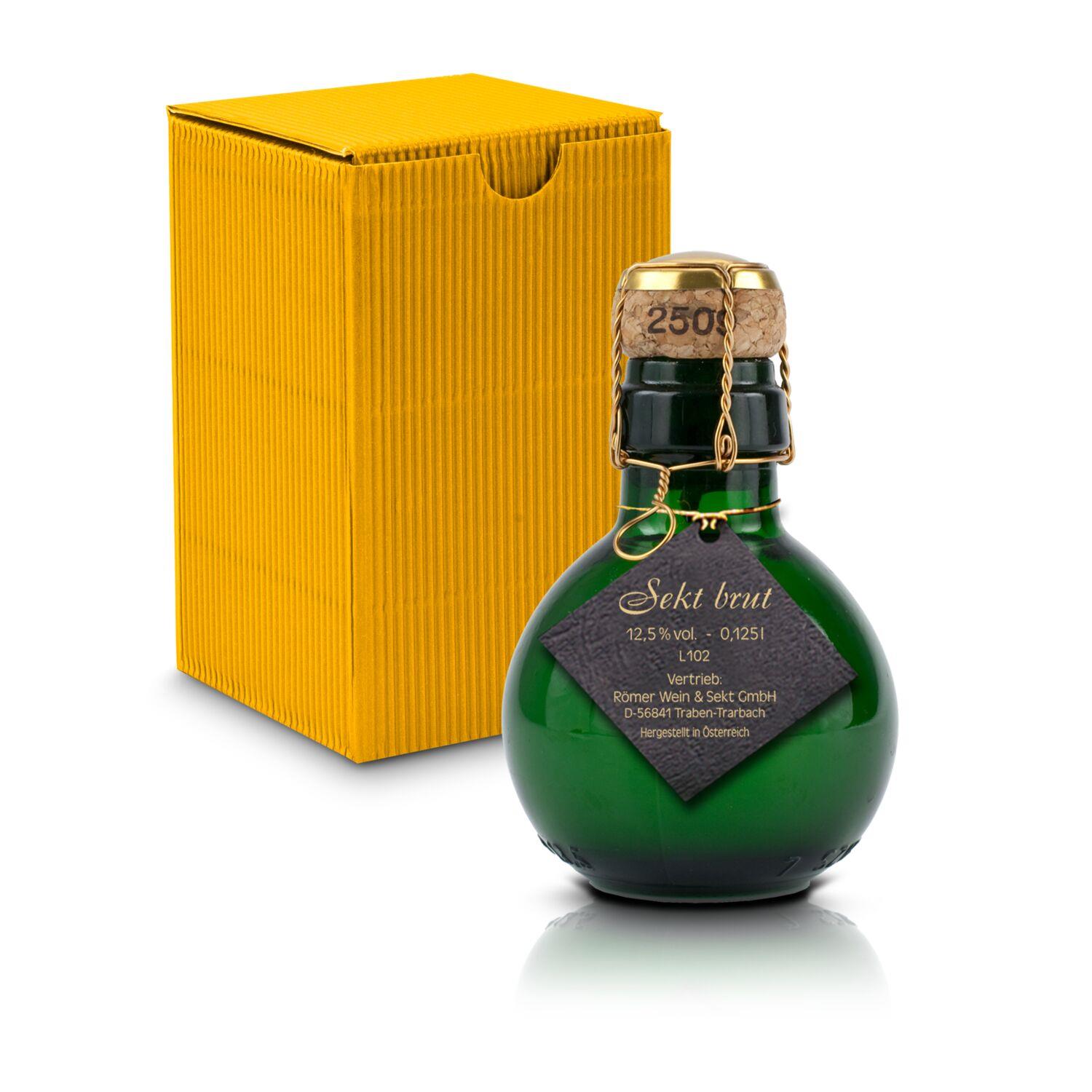 Origineller Sekt schwarzer Anhänger - im Geschenkkarton, 125 ml