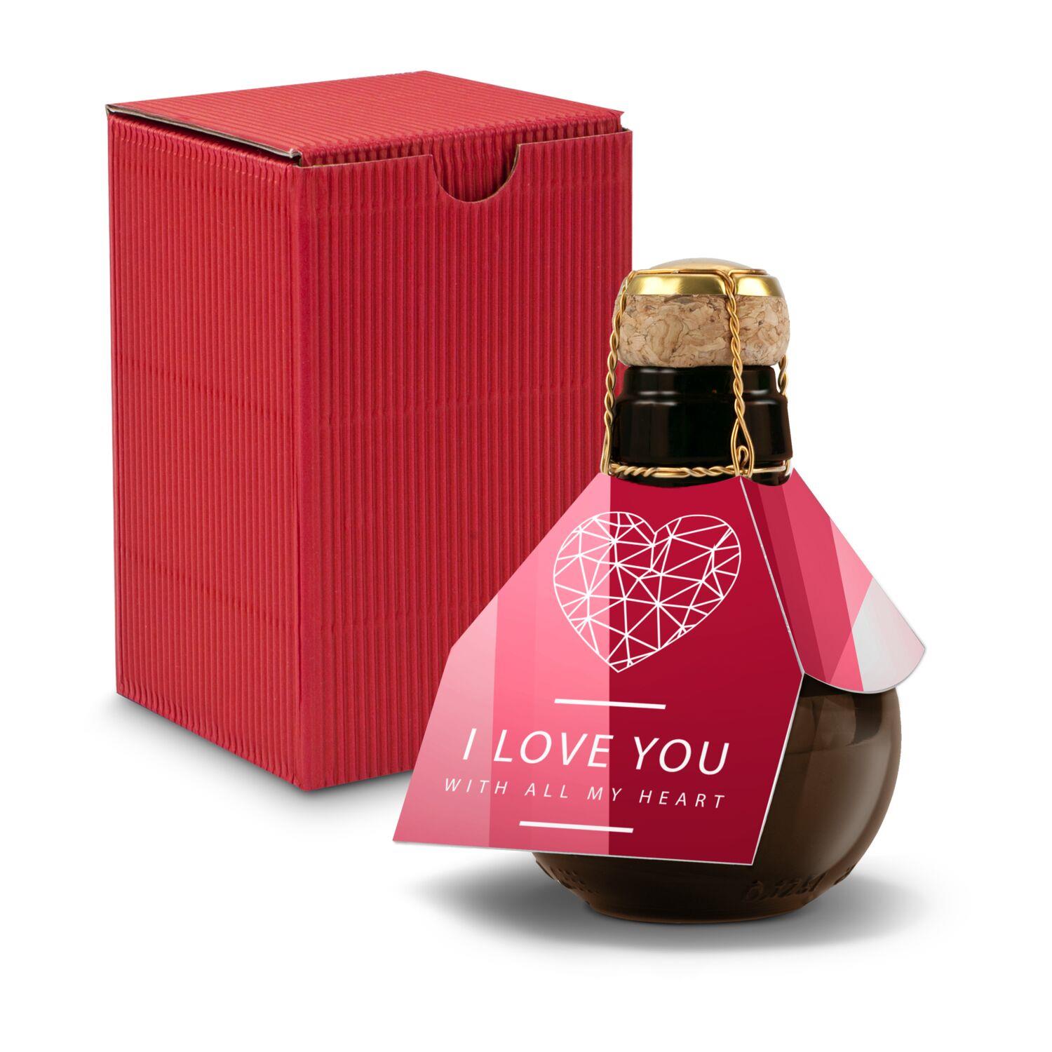 Origineller Sekt I love u - Karton Rot, 125 ml