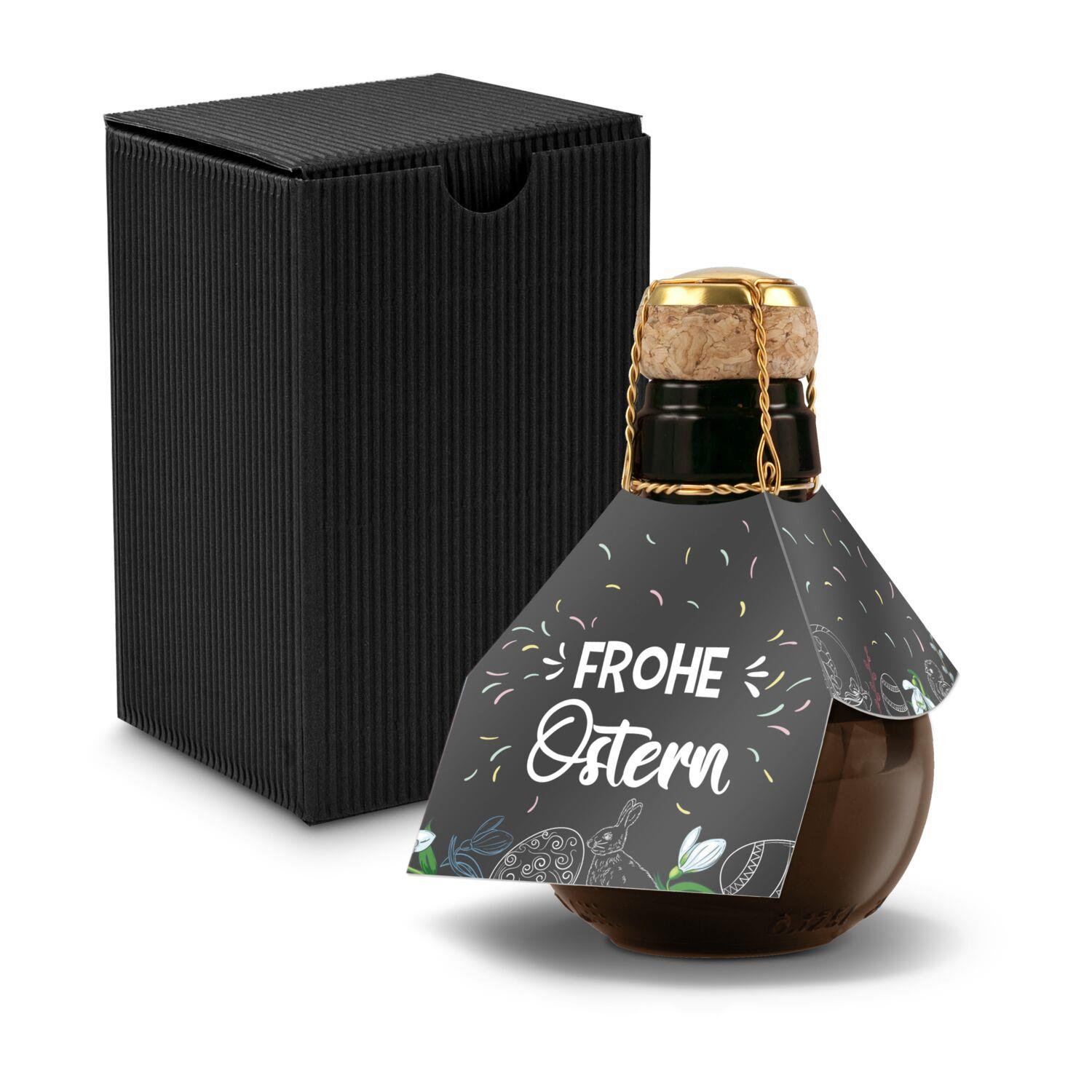 Origineller Sekt Frohe Ostern - Karton Schwarz, 125 ml