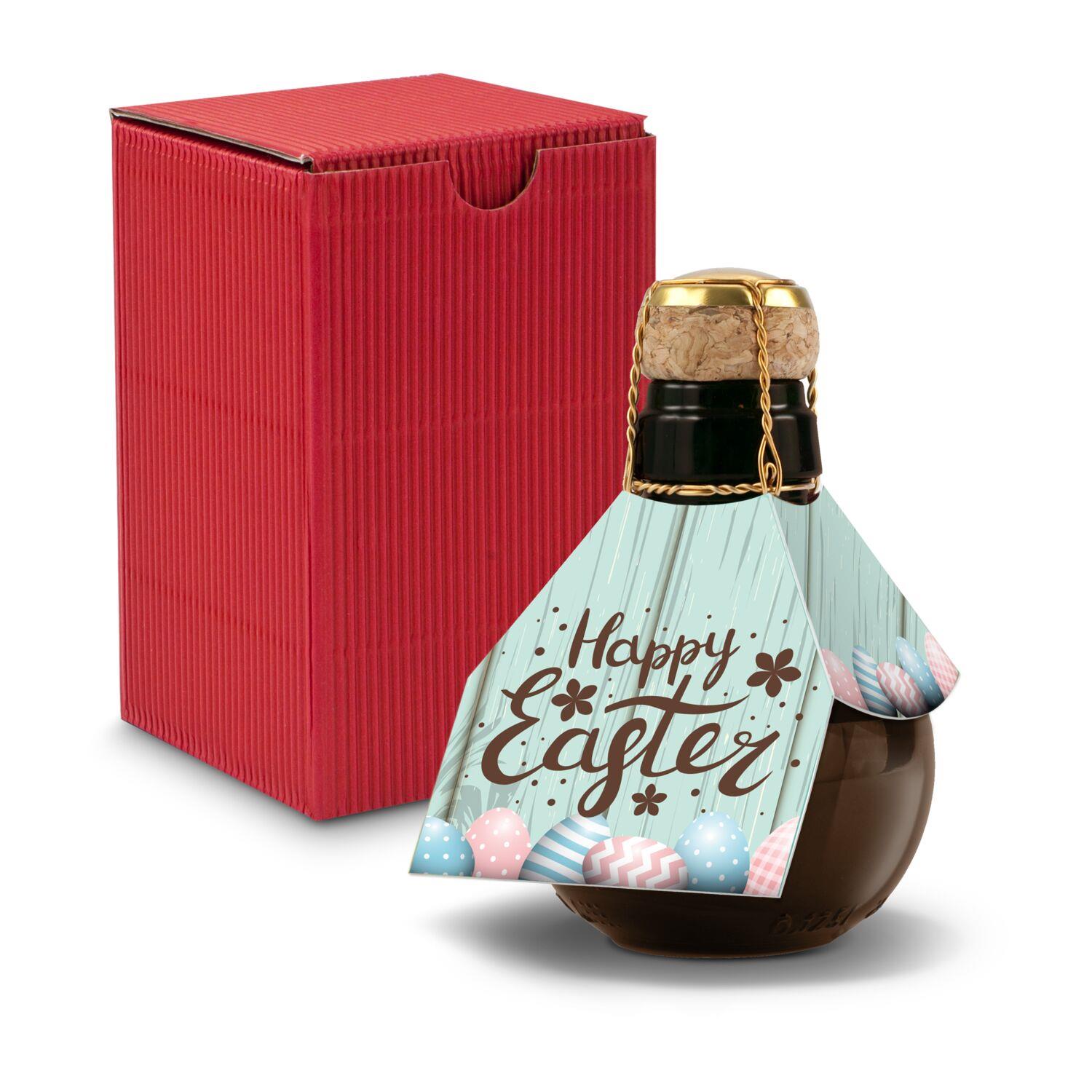 Origineller Sekt Happy Easter - Karton Rot, 125 ml