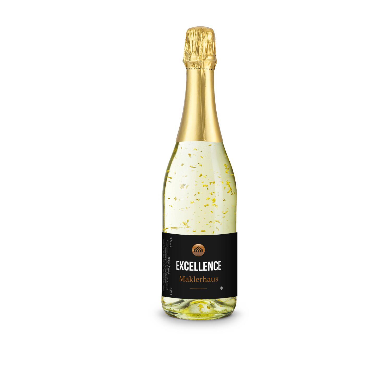 Golden Flakes - Flasche klar - Kapsel gold, 0,75 l