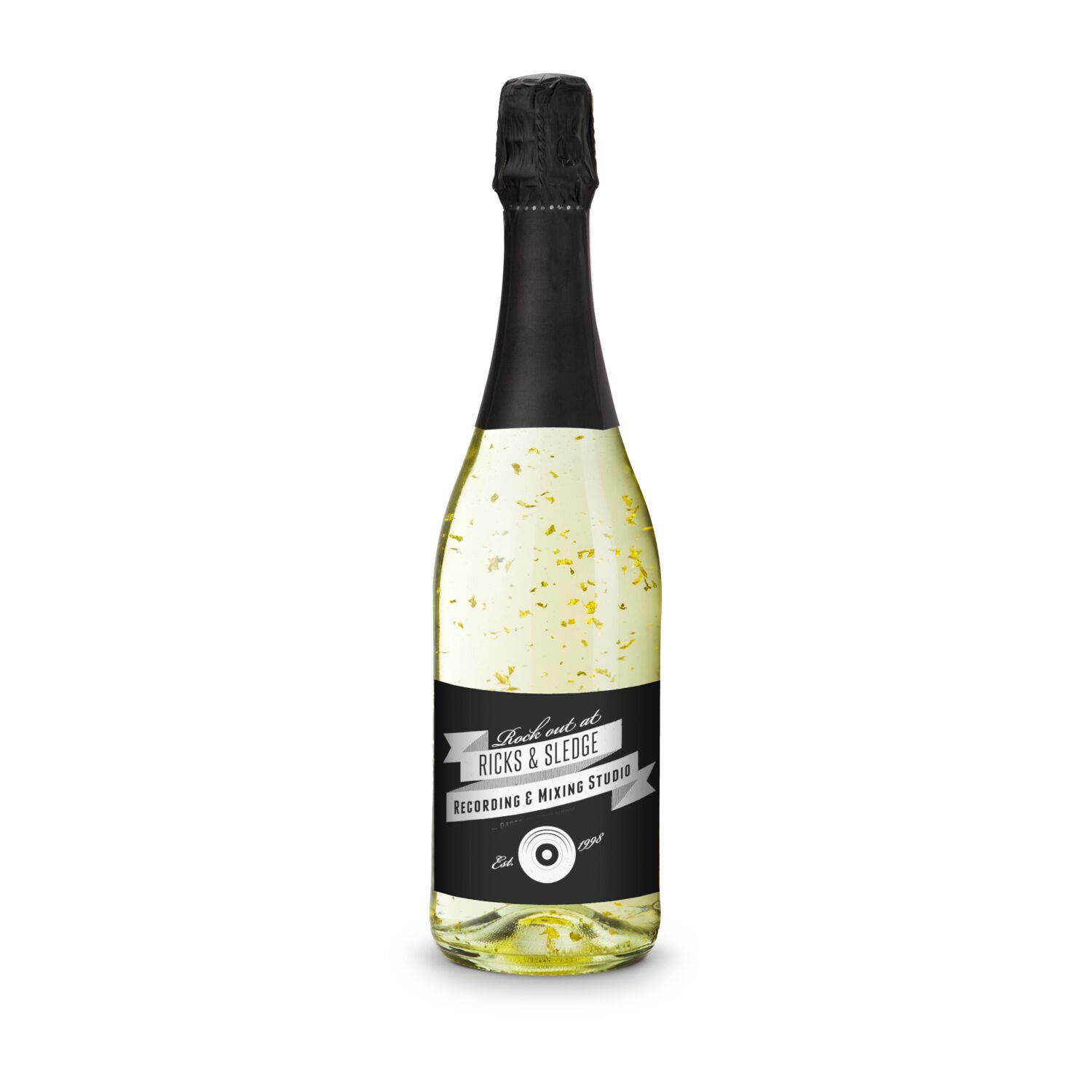 Golden Flakes - Flasche klar - Kapsel schwarz, 0,75 l