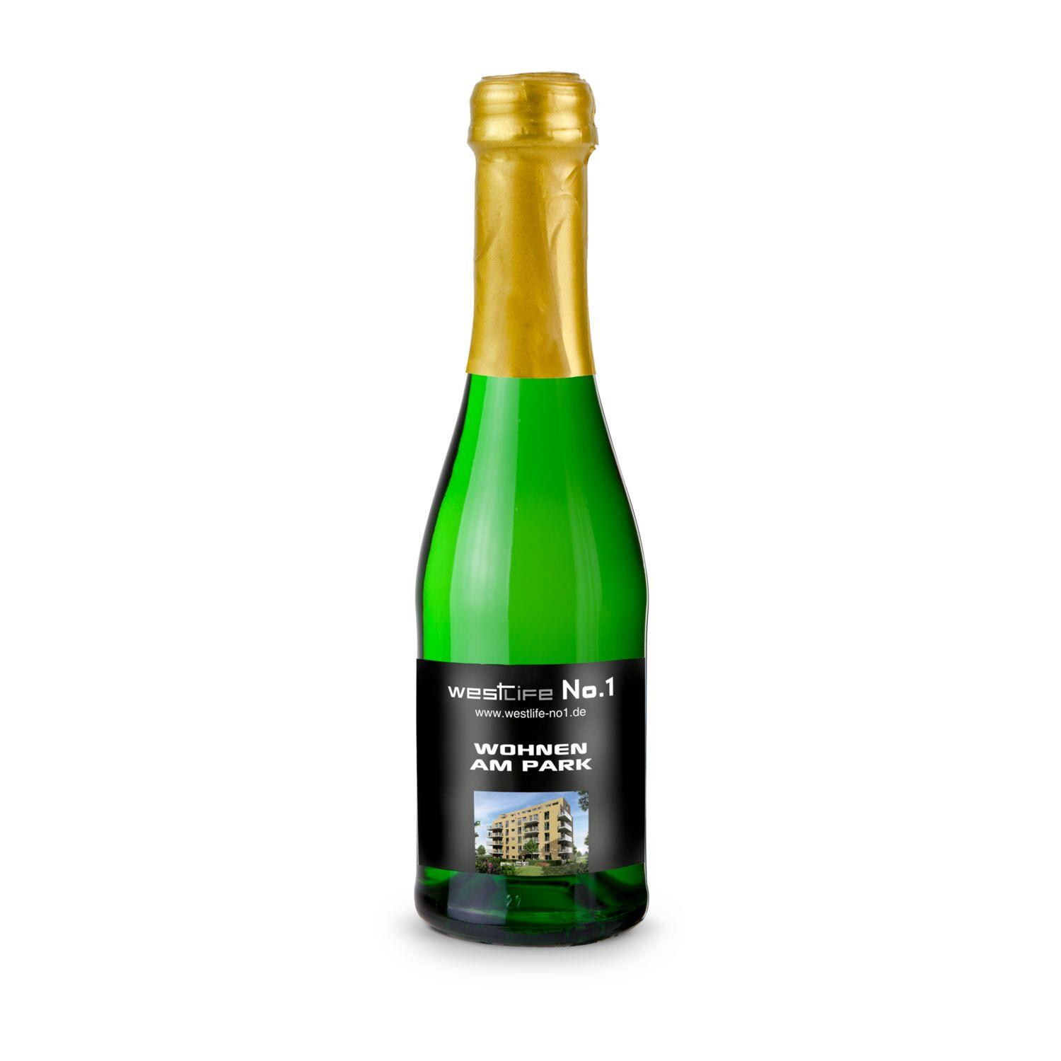 Sekt Cuvée Piccolo - Flasche grün - Kapsel gold, 0,2 l
