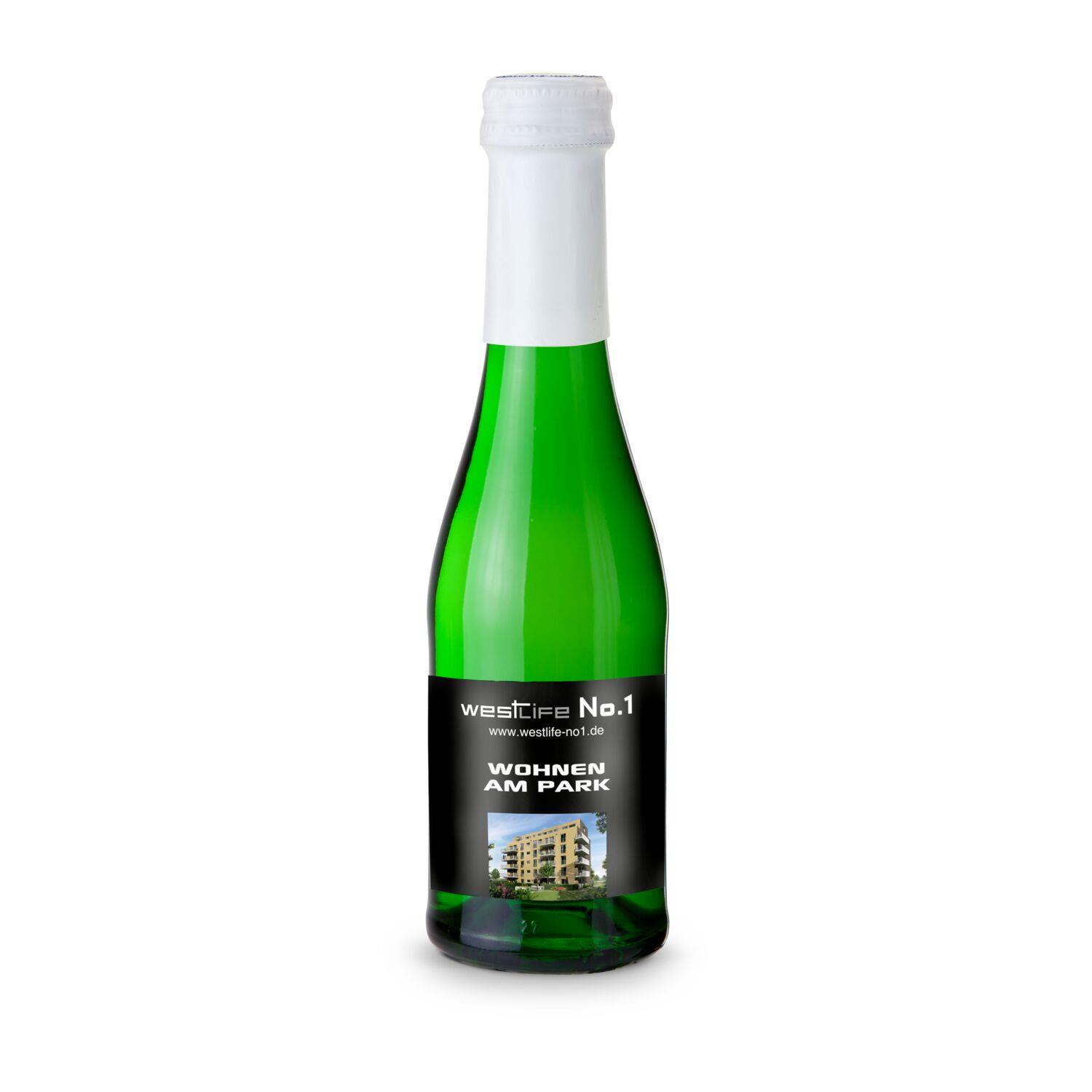 Sekt Cuvée Piccolo - Flasche grün - Kapsel weiß, 0,2 l
