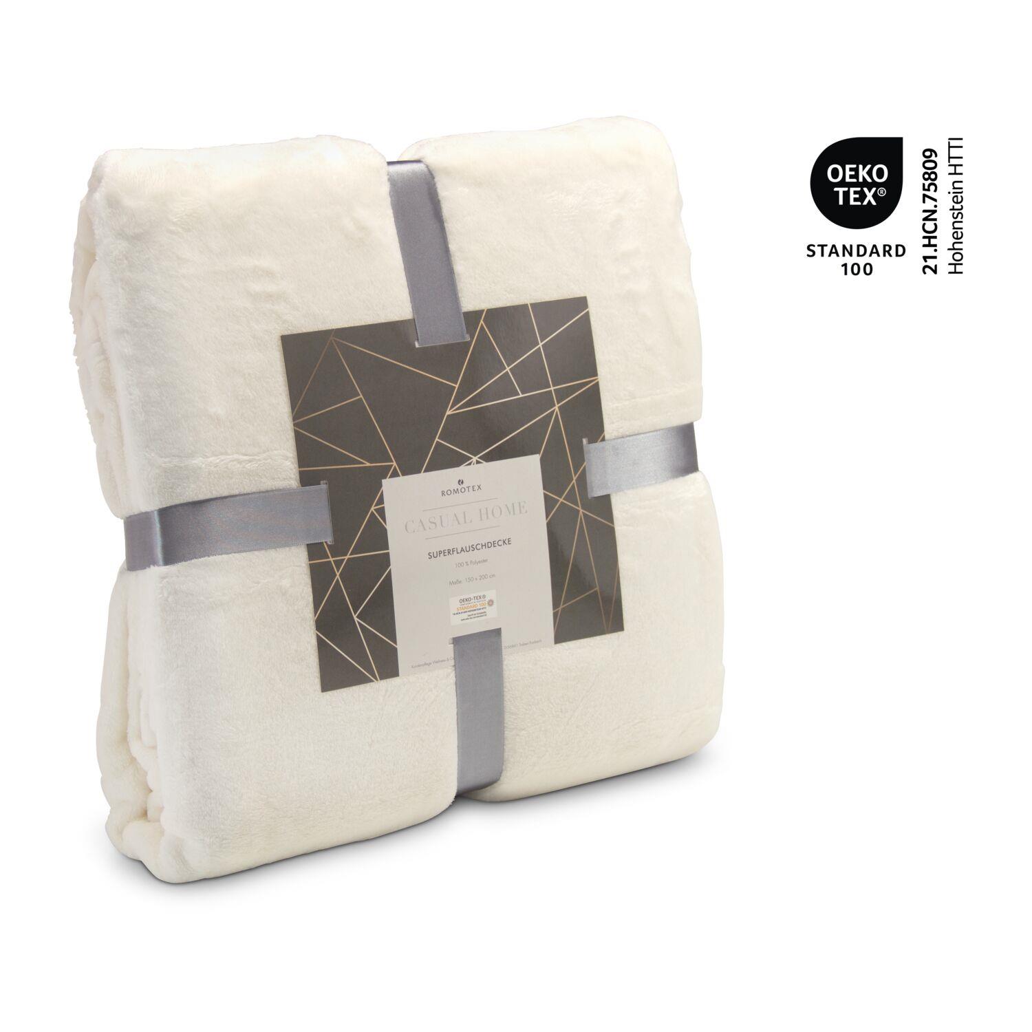 Superflauschdecke beige - 150 x 200 cm, 320 g/m²