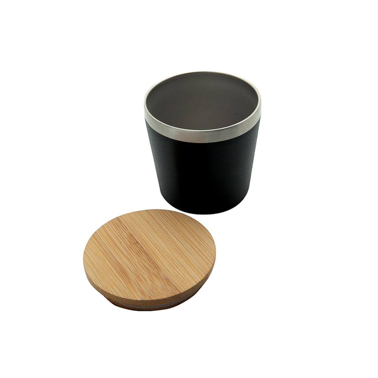 Doppelwandiger Edelstahlbecher  Nagano  mit Bambusdeckel (M)