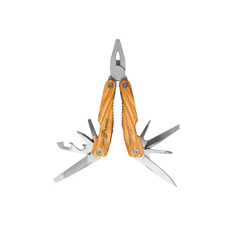 Multitool  Locker , 12 Funktionen, Olivenholz