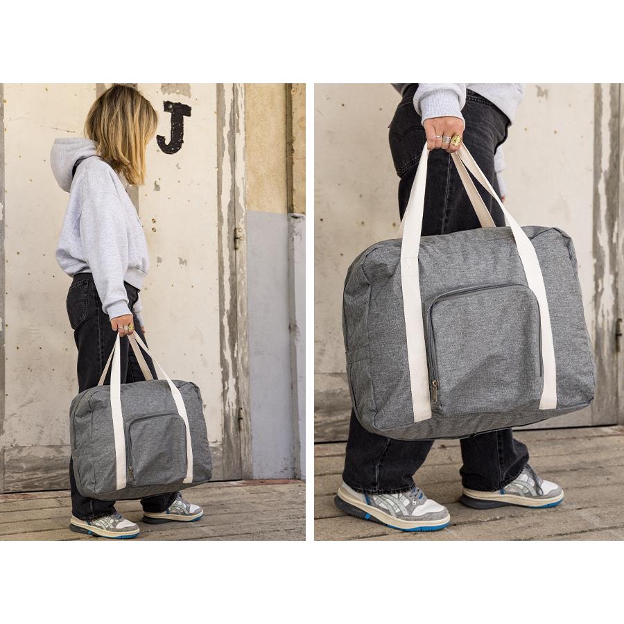 Faltbare Reisetasche  Tenerife , meliertes Grau RPET