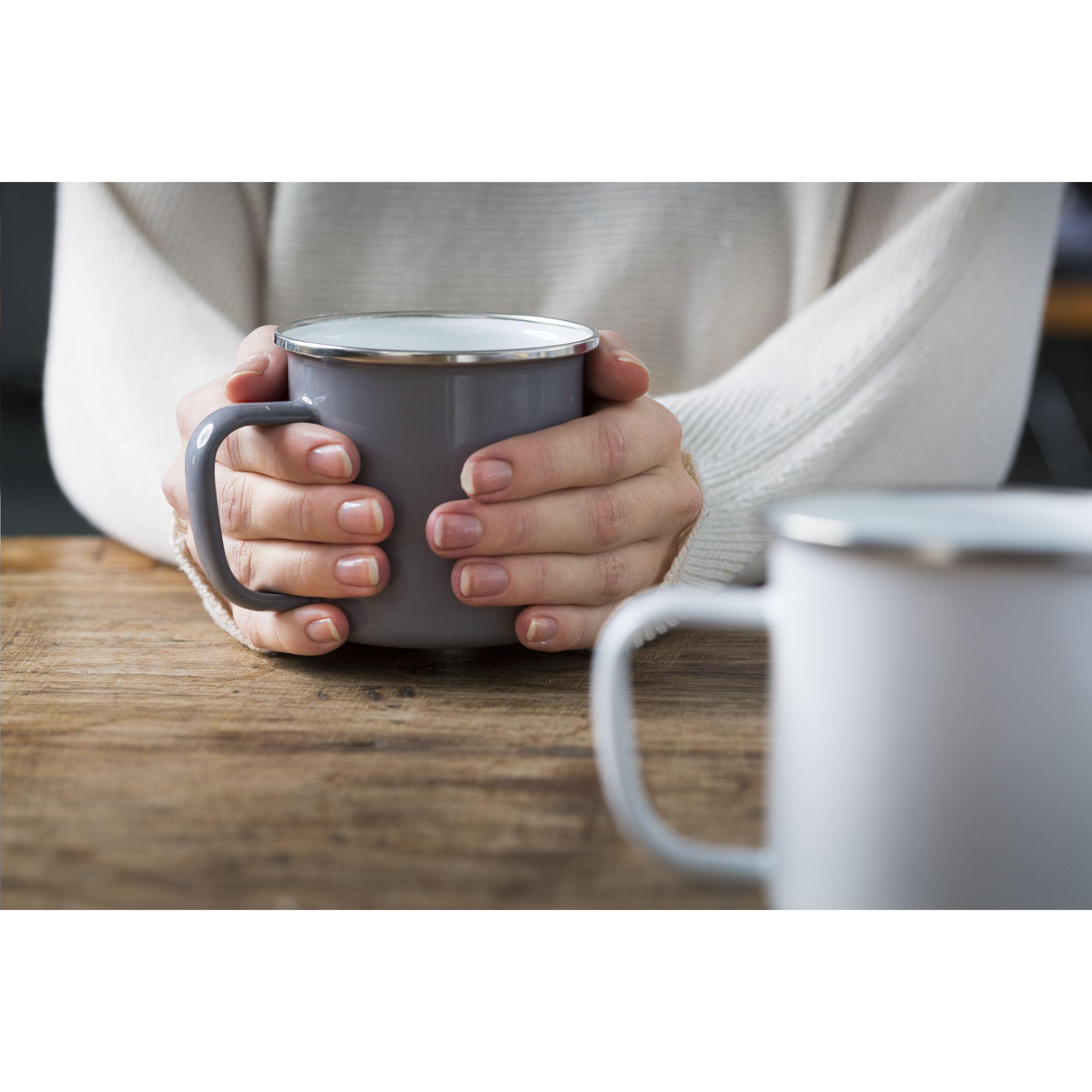 Retro Silver Emaille Tasse 350 ml