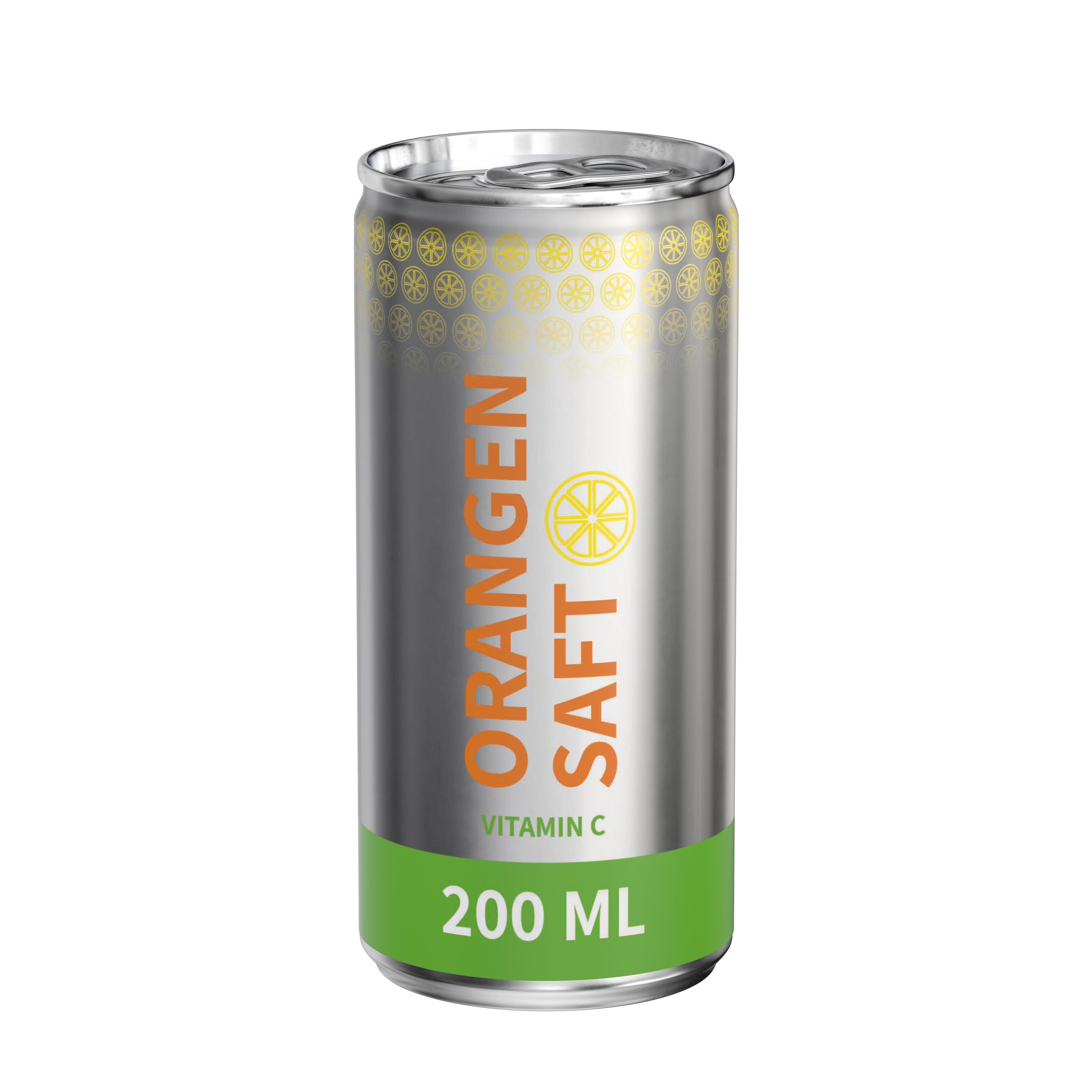 200 ml Orangensaft (Dose) - Fullbody transparent (matt)