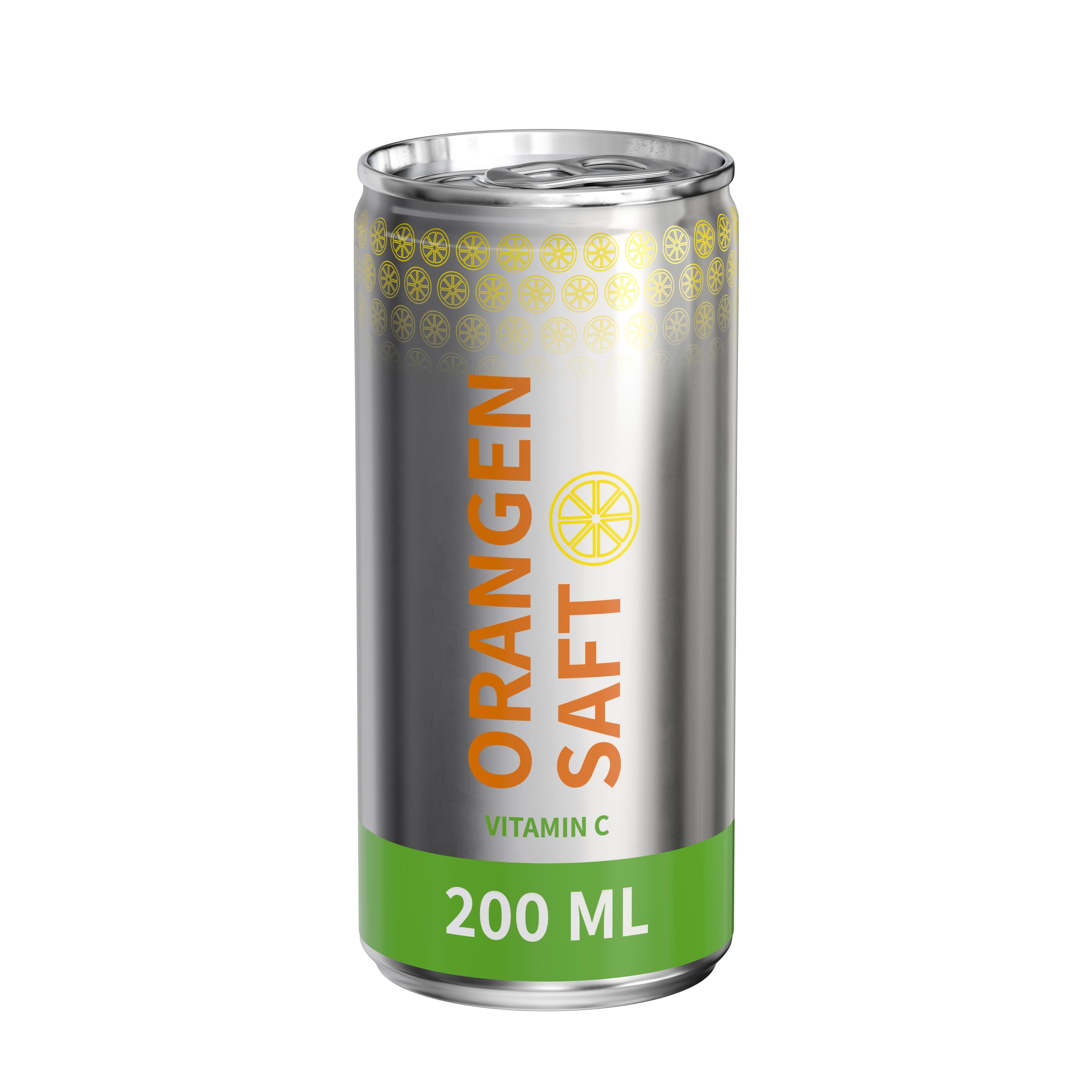 200 ml Orangensaft (Dose) - Fullbody transparent (glänzend)