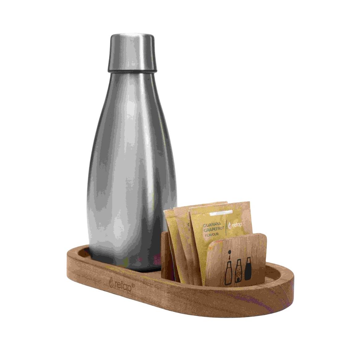 RETAP - Wooden Tray Set mit 0,5 Liter Edelstahl bottle